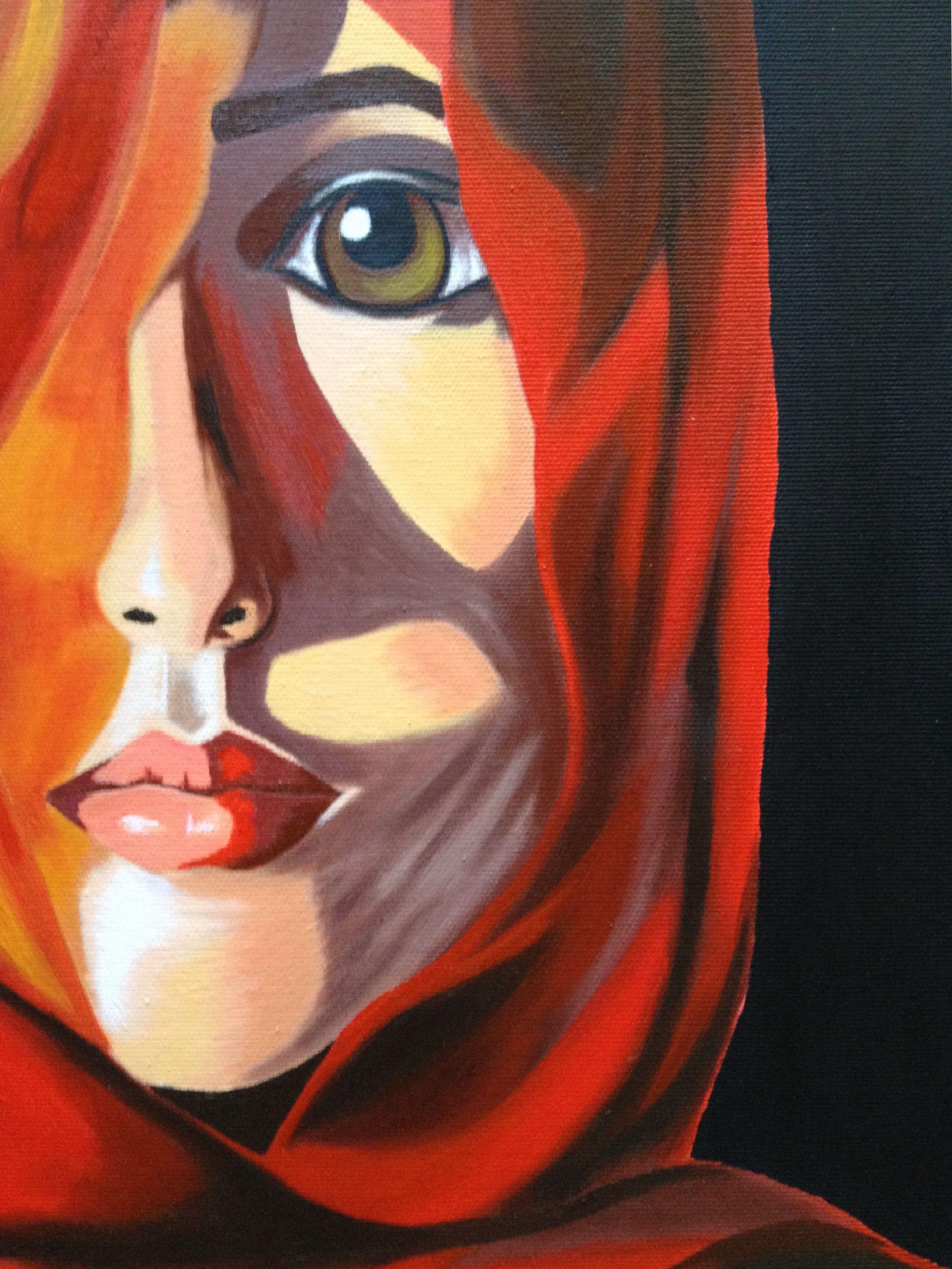 Arab woman 40x50cm on canvas, Painting, Acrylic on Canvas For Sale 2