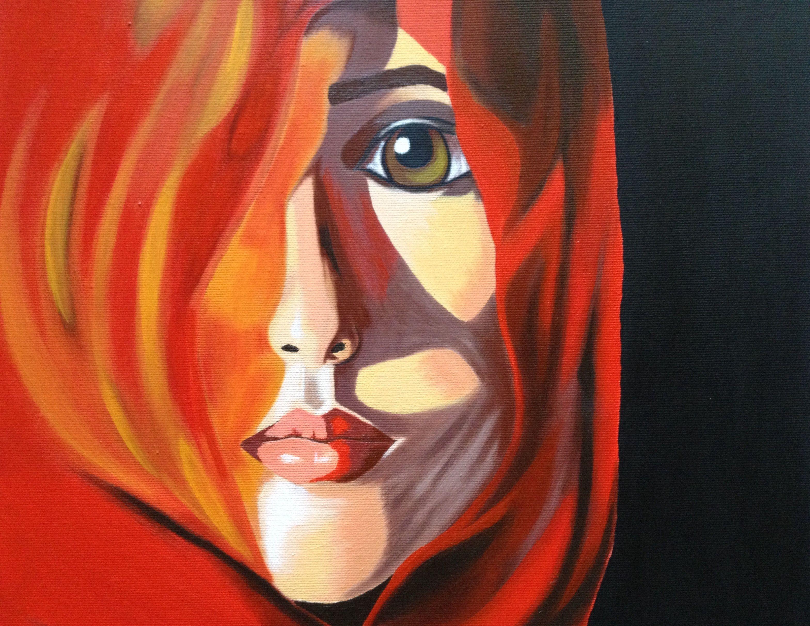 Arab woman 40x50cm on canvas, Painting, Acrylic on Canvas For Sale 3