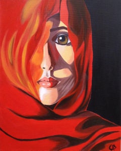 Arab woman 40x50cm on canvas, Painting, Acrylic on Canvas