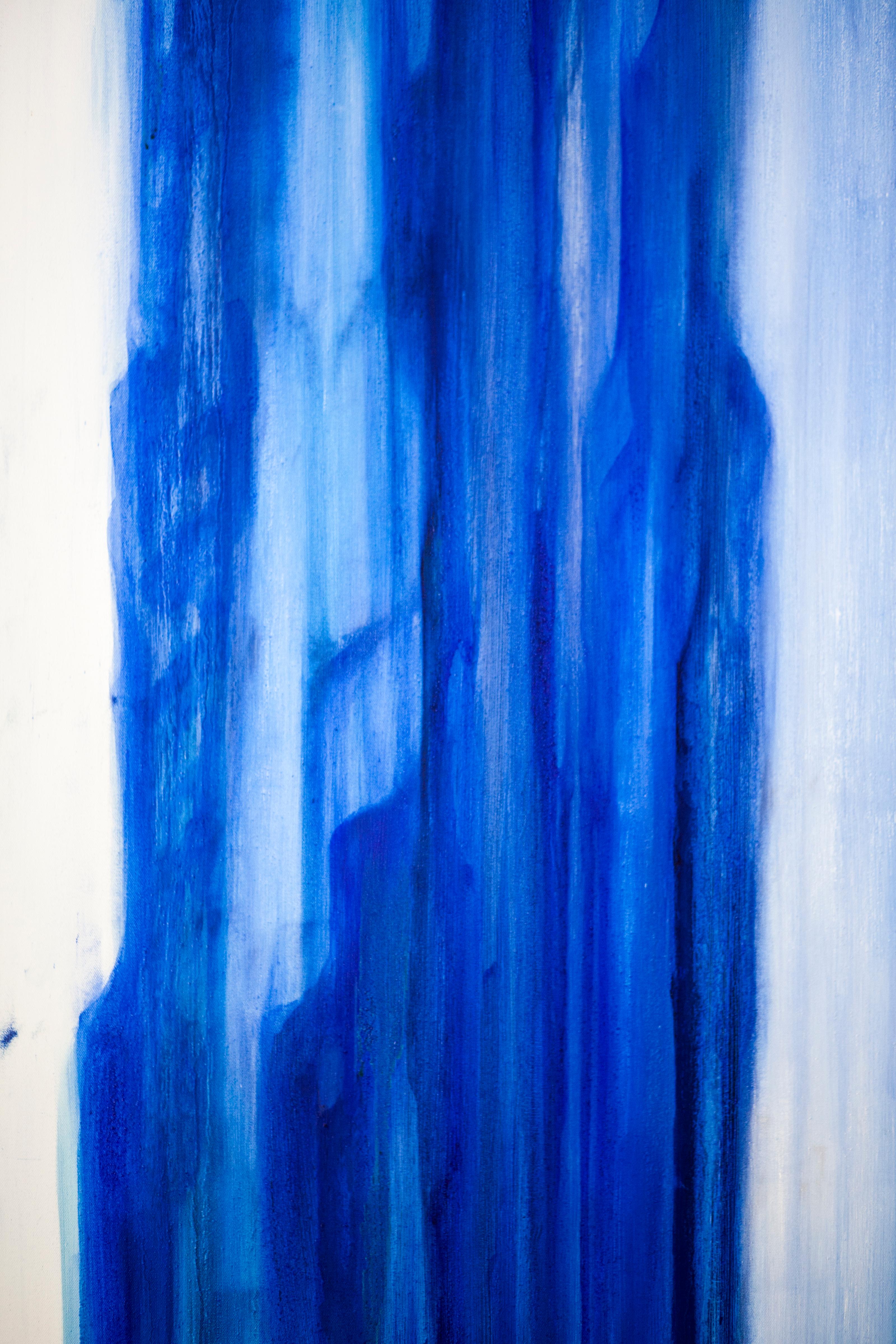 Indigo Lines - Abstract Painting by Christina Craemer