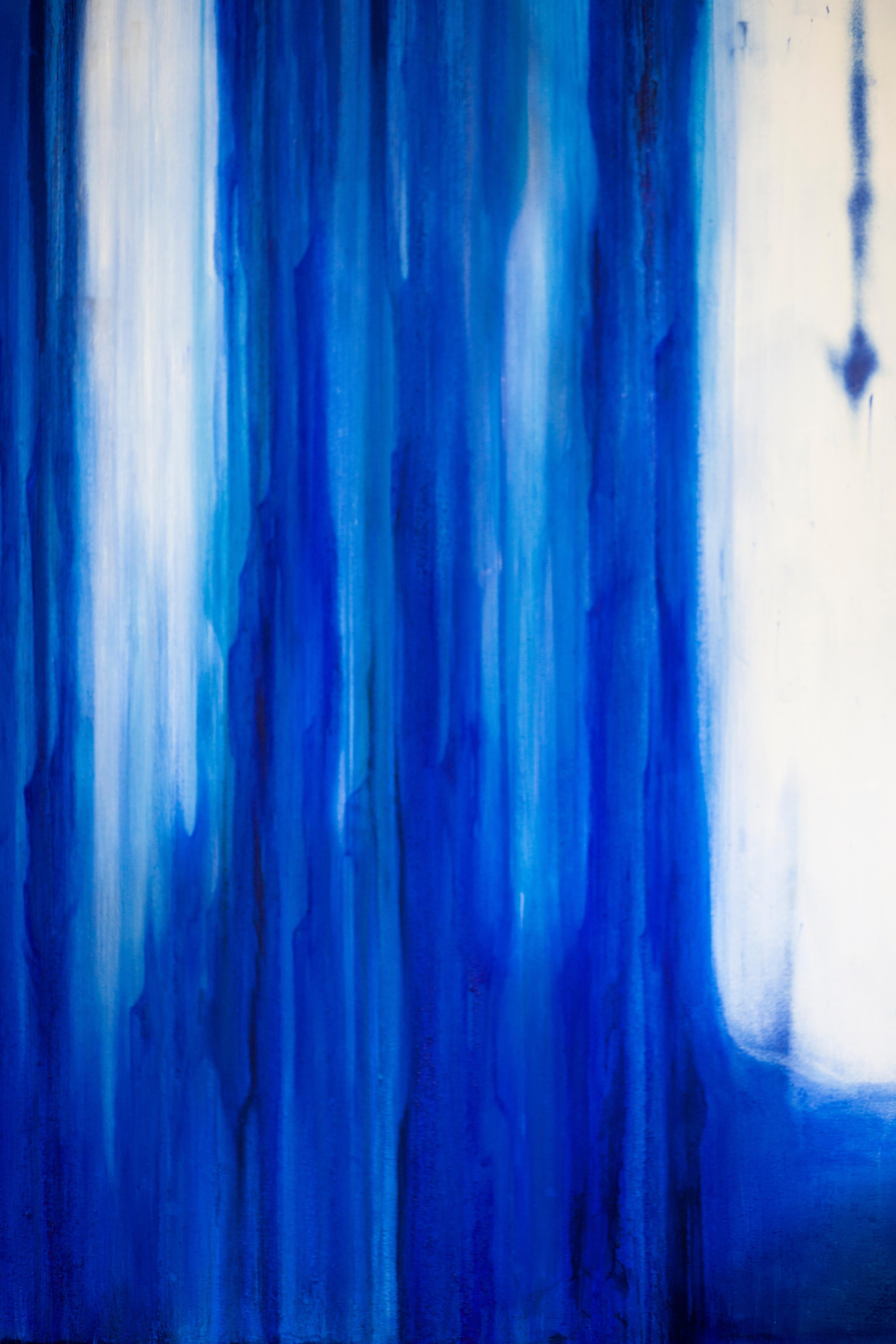 Indigo Lines - Blue Abstract Painting by Christina Craemer