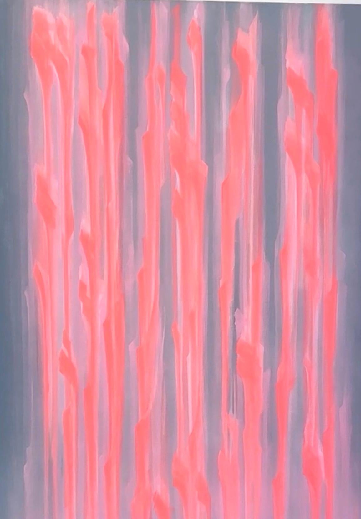 Illuminated Flourescent Lines - Abstract Painting by Christina Craemer