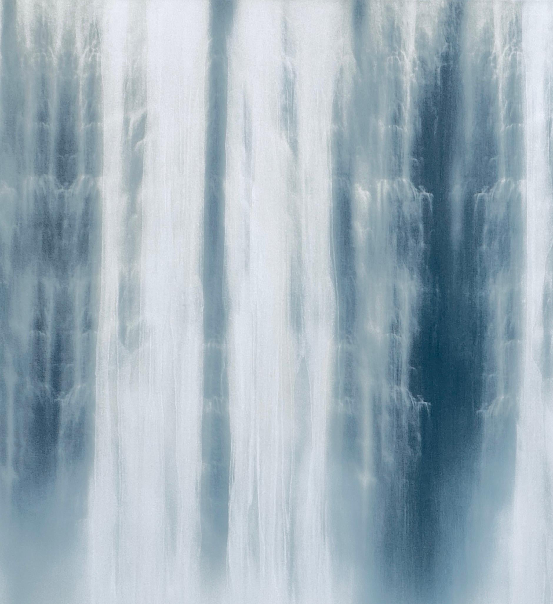 Christina Craemer is a Los Angeles-based artist who travels the world photographing water in its many forms, especially waterfalls. She combines countless images to create a striking composition.  This composition is printed on canvas and the