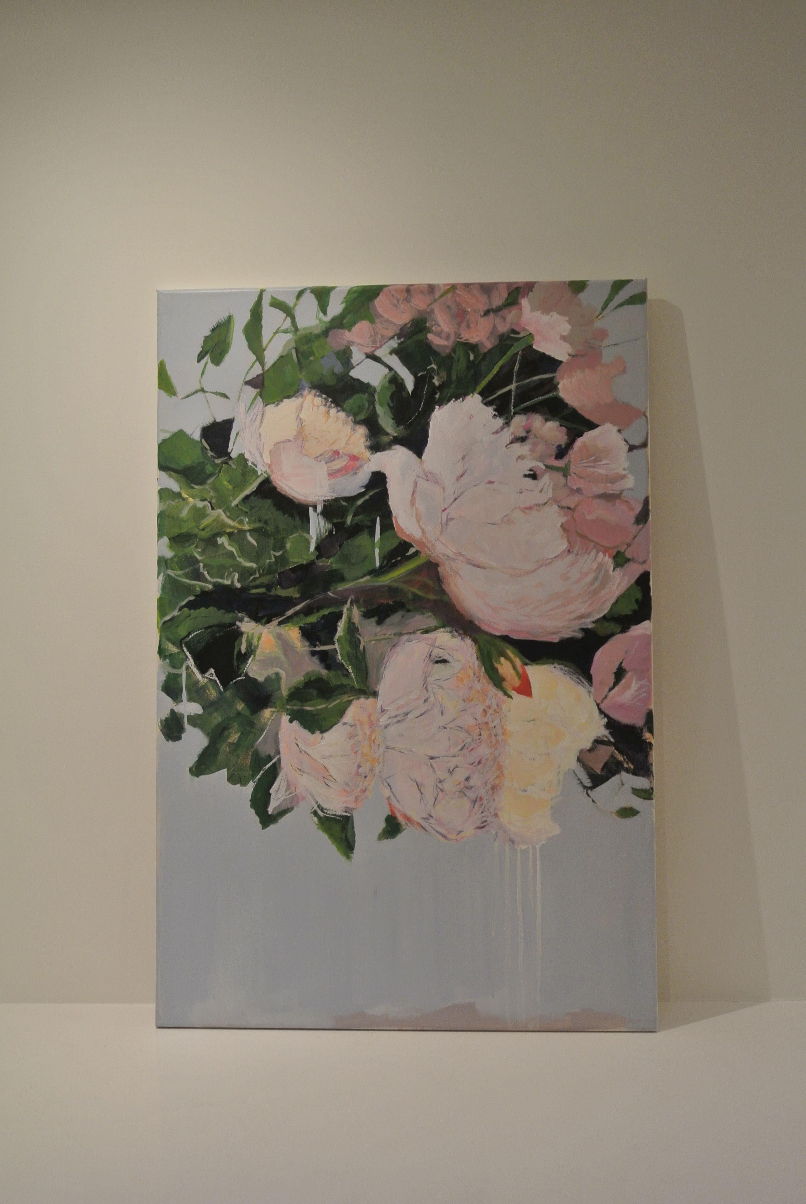 Floral rosa, Pintura, Acrílico sobre lienzo - Painting Moderno de Christina Dilella