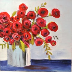 Ramo rojo, Pintura, Acrílico sobre lienzo