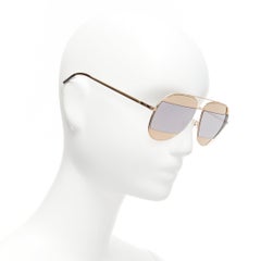 CHRISTINA DIOR Dior Split 1 Goldmetall verspiegelte Sonnenbrille in Silber
