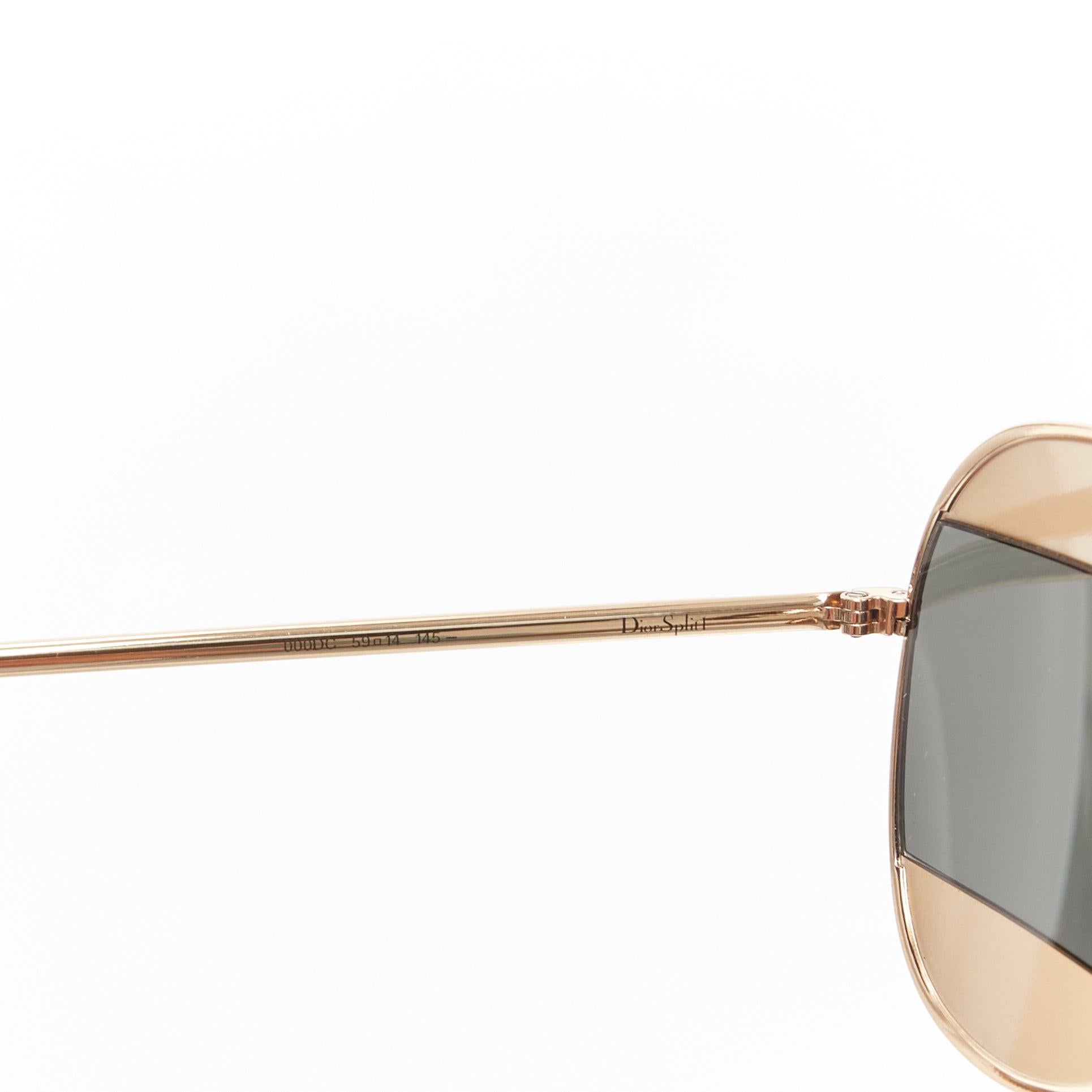 CHRISTINA DIOR Dior Split 1 gold metal mirrored silver aviator sunglasses 2