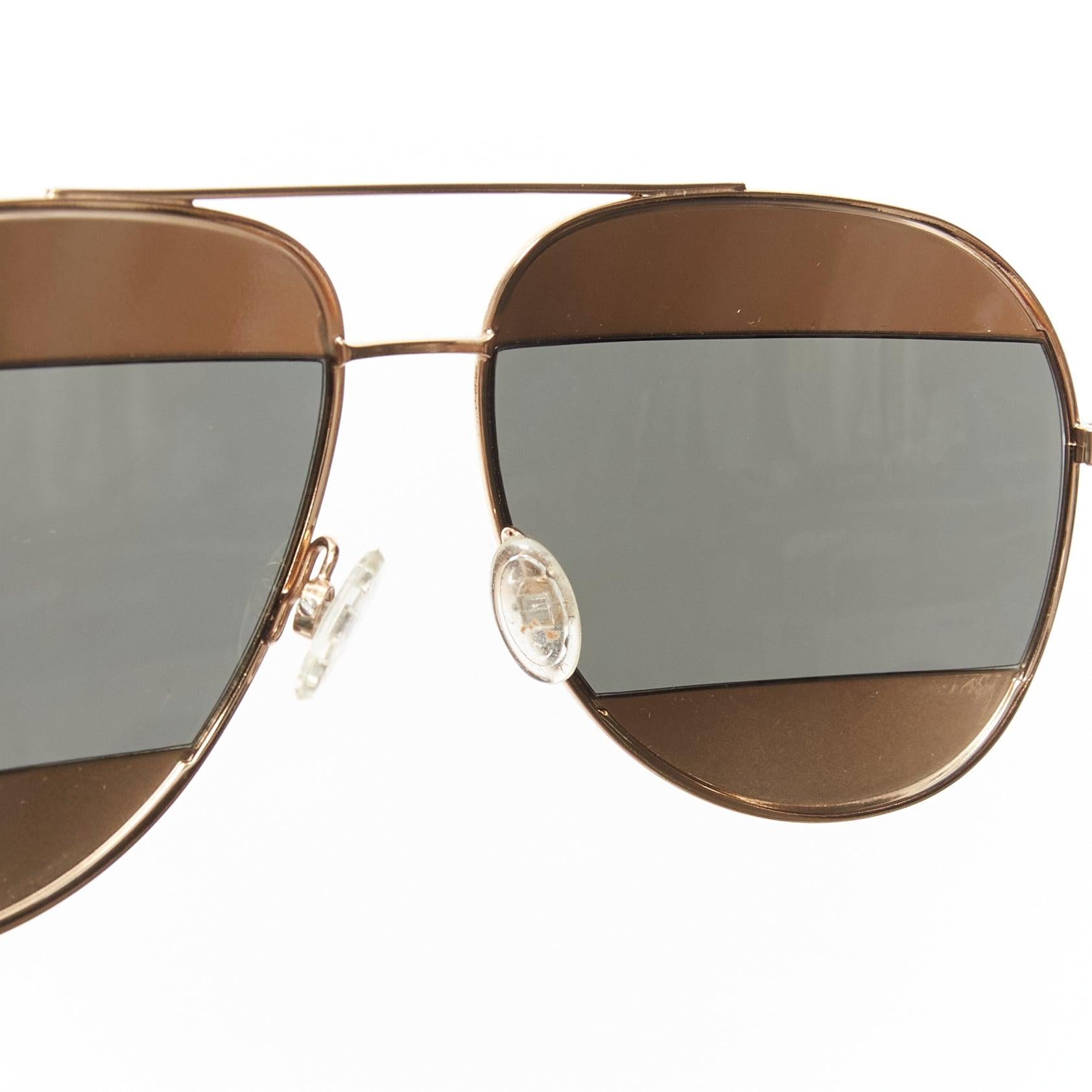 CHRISTINA DIOR Dior Split 1 gold metal mirrored silver aviator sunglasses 3
