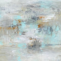 A Walk on the Beach by Christina Doelling, Large Square Abstract Painting