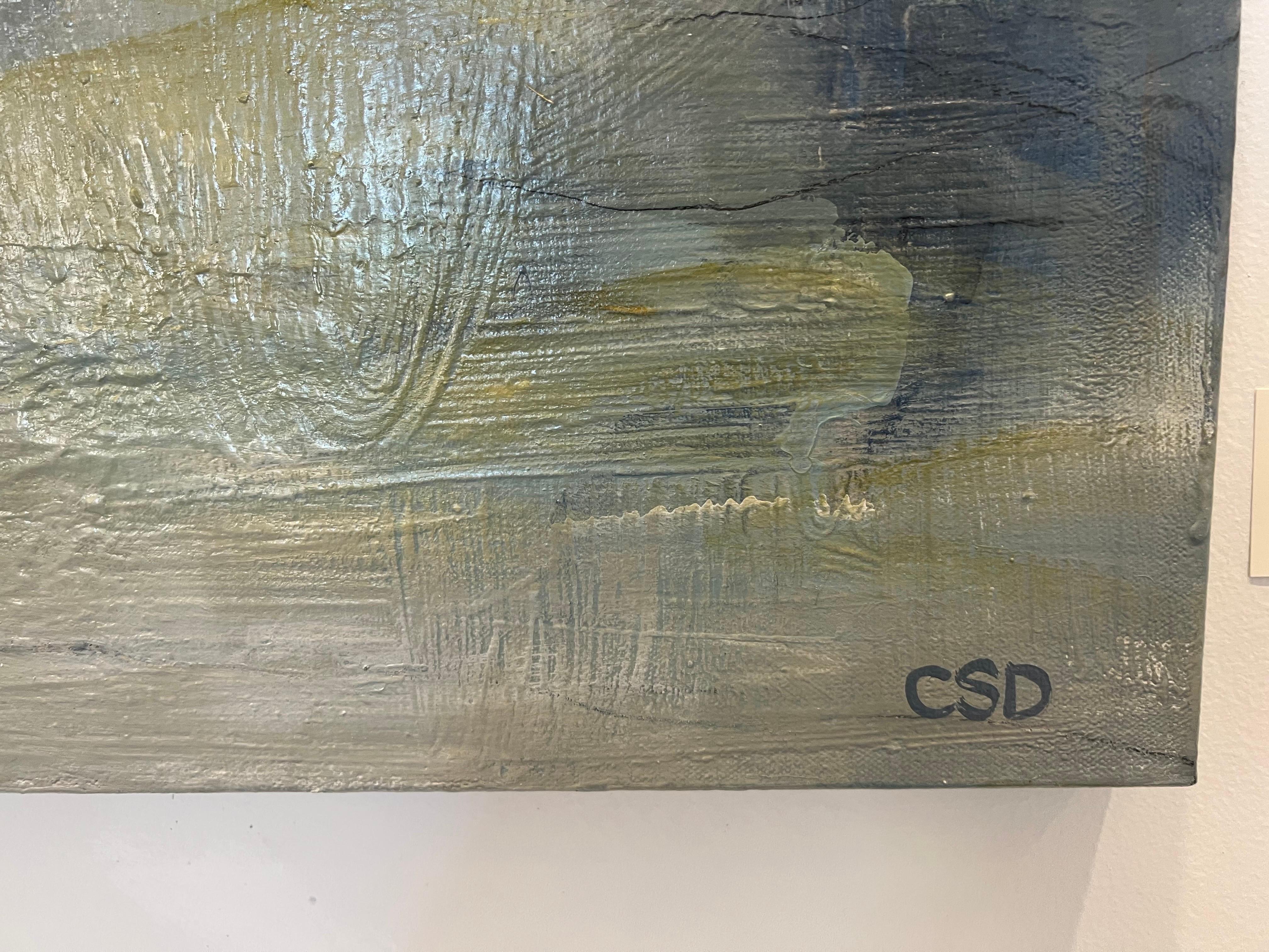 Texture and depth are very important elements in Christina’s mixed media paintings. In addition to multiple layers of paint, Christina often creates marks with charcoal, pencil and oil pastels to add energy and additional dimension. Stylistically,