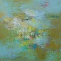 Over Atlantis by Christina Doelling, Large Square Abstract Painting Bright Color