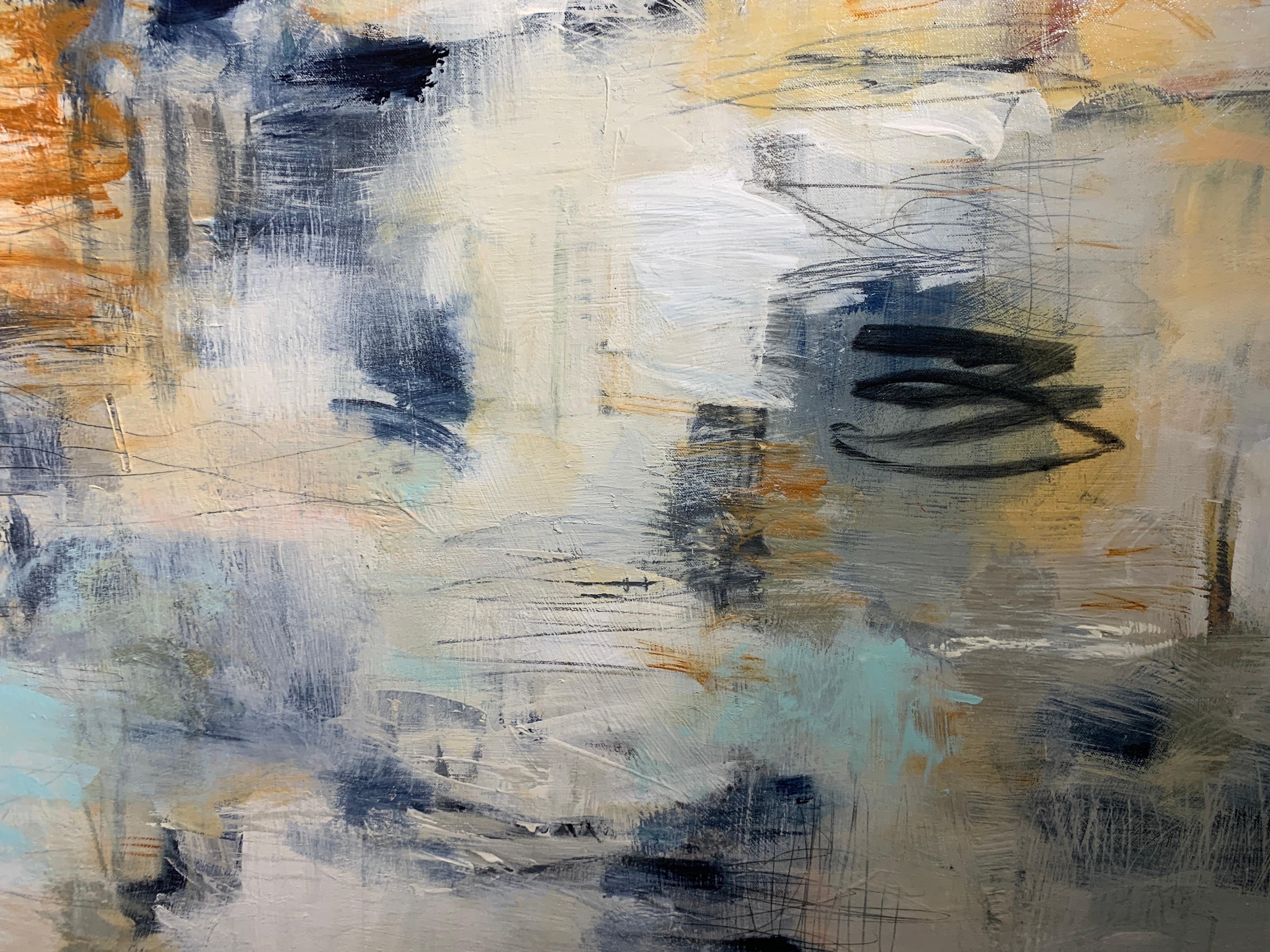 Quiet the Mind by Christina Doelling Large Abstract Mixed Media Painting 3