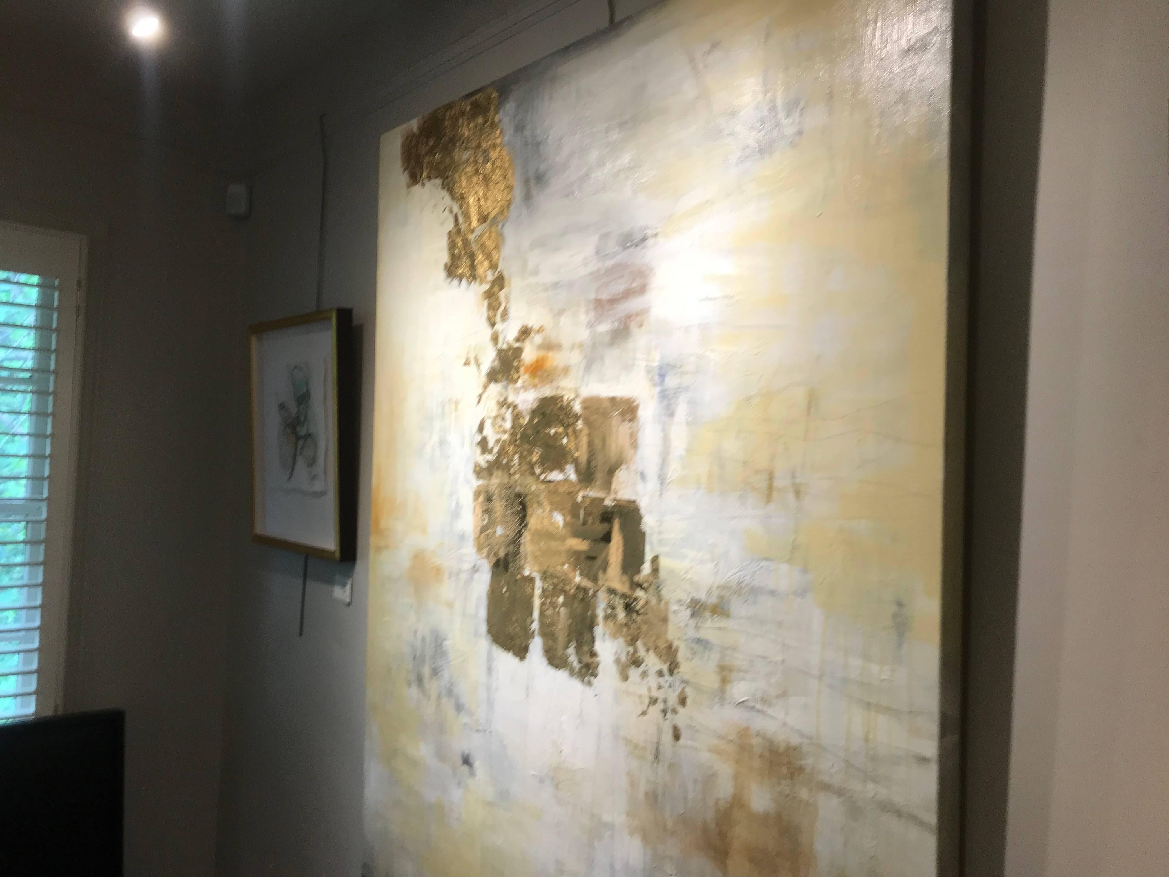 Treasures Unearthed, Abstract Mixed Media and Gold Leaf on Canvas Painting 7