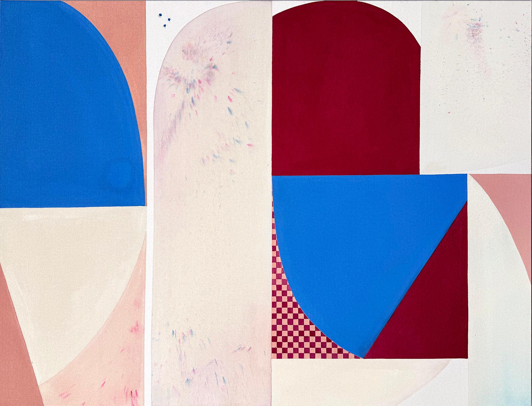 Christina Flowers Abstract Painting – Großes neutrales abstraktes Gemälde, Minimalistische Leinwandkunst 36x48