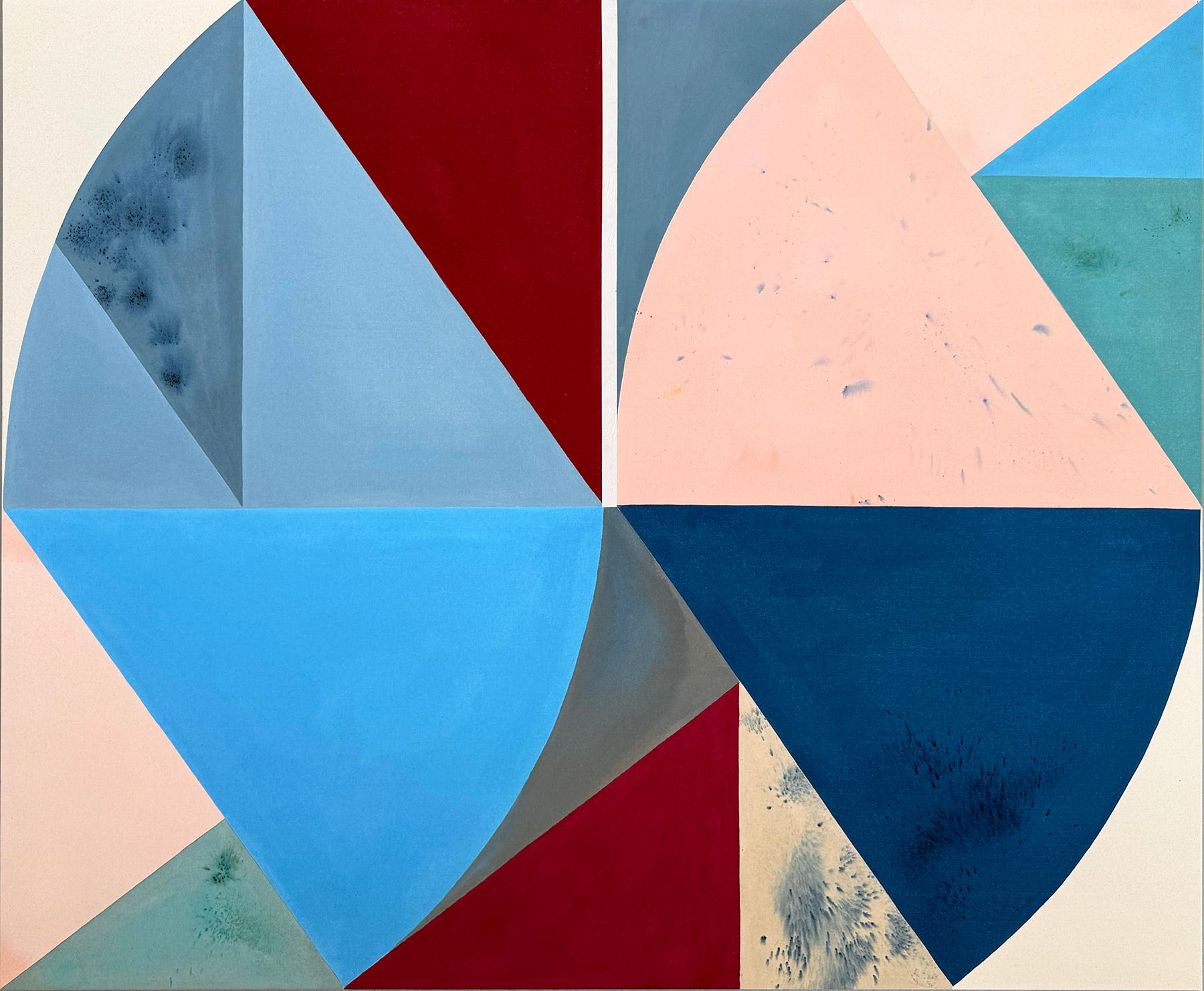 Large Scale Abstract Painting, Neutral Minimal Art on Canvas 48x60