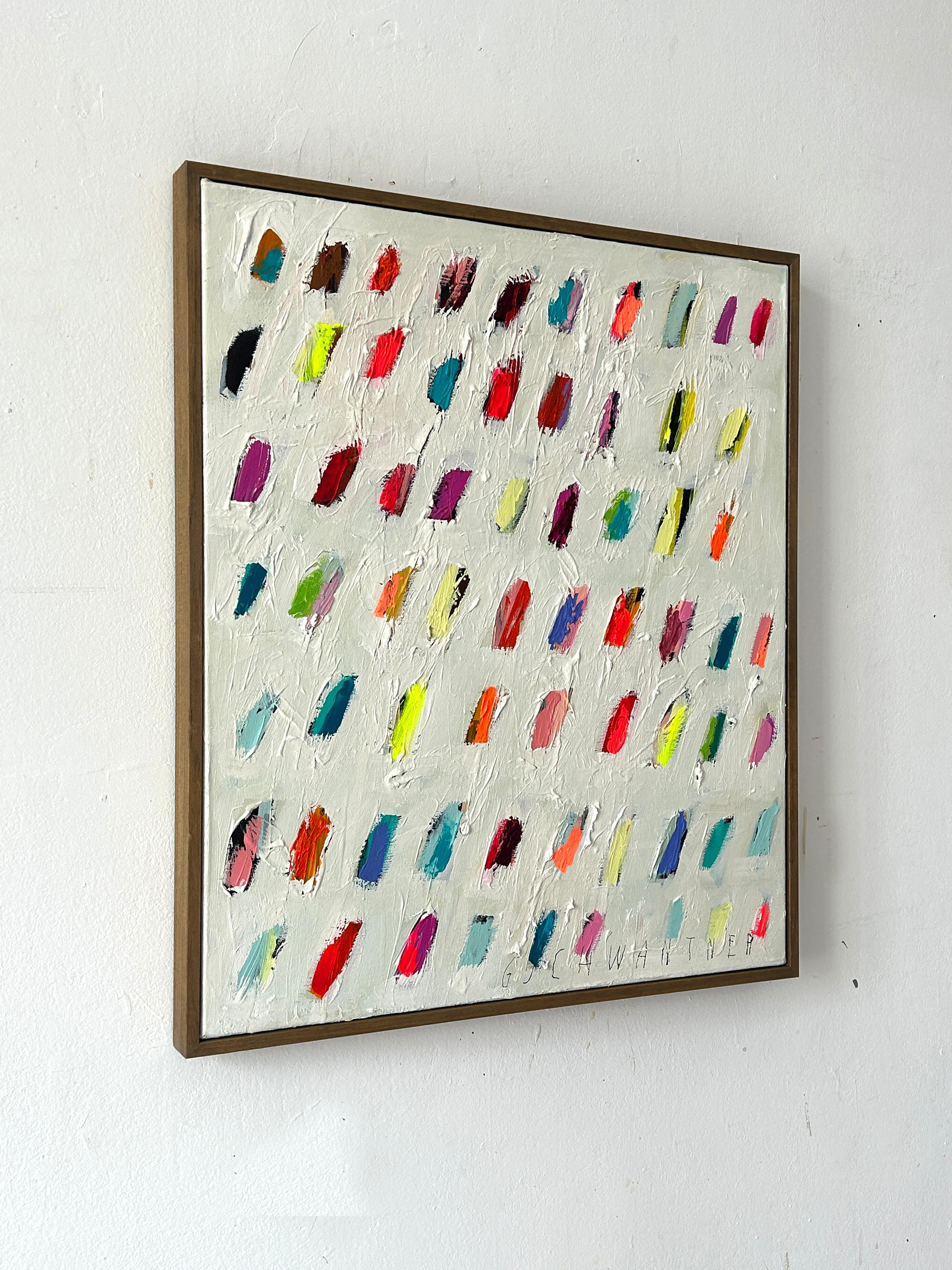 Christina Gschwantner Peinture à l'huile abstraite colorée à l'empâtement sur toile Nouveau 2025 - Beige Abstract Painting par  Christina Gschwantner
