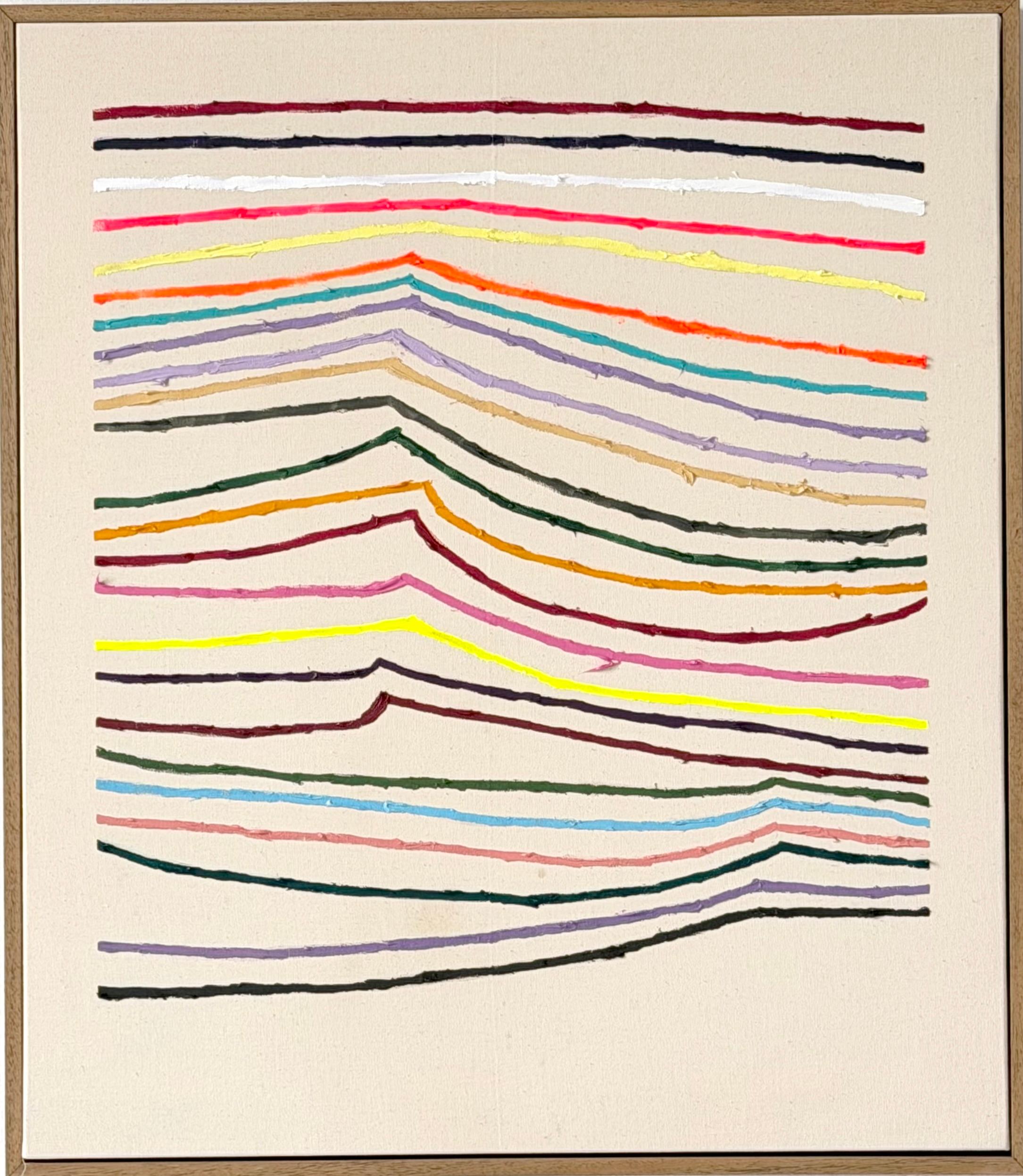 Christina Gschwantner – Contemporary Abstract Multicolor Line Painting Canvas