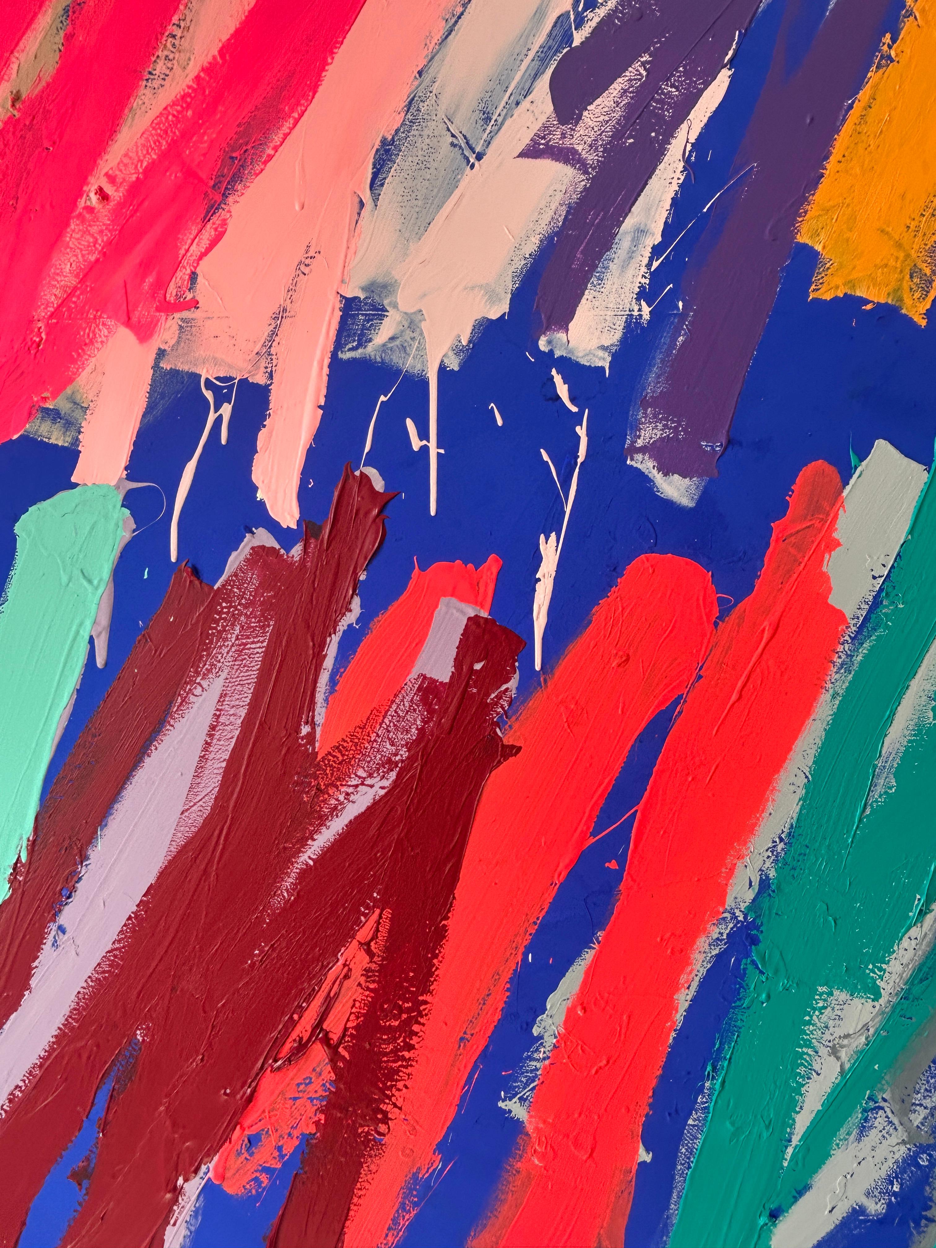 Christina Gschwantner Große blaue Gesten Zeitgenössische abstrakte Malerei Hell (Abstrakt), Painting, von  Christina Gschwantner