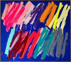 Christina Gschwantner Grand geste bleu Peinture abstraite contemporaine Lumineux