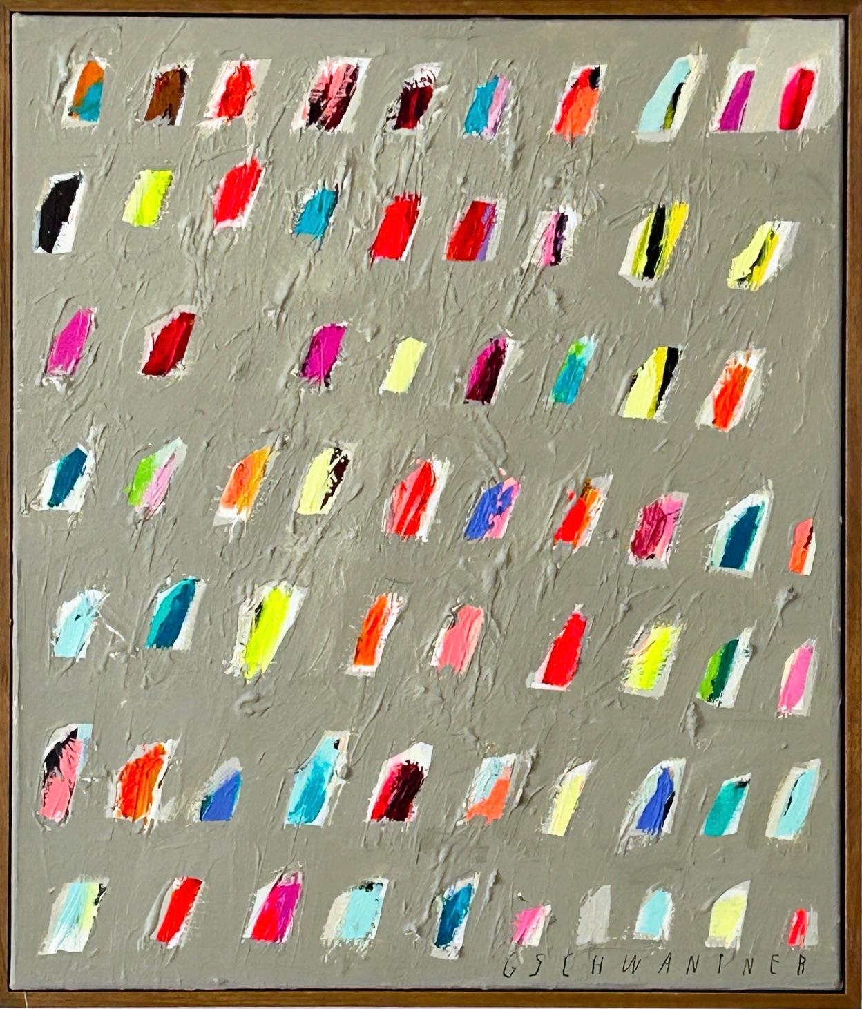 Christina Gschwantner New Grey Dots Zeitgenössische abstrakte Malerei Bright 2025