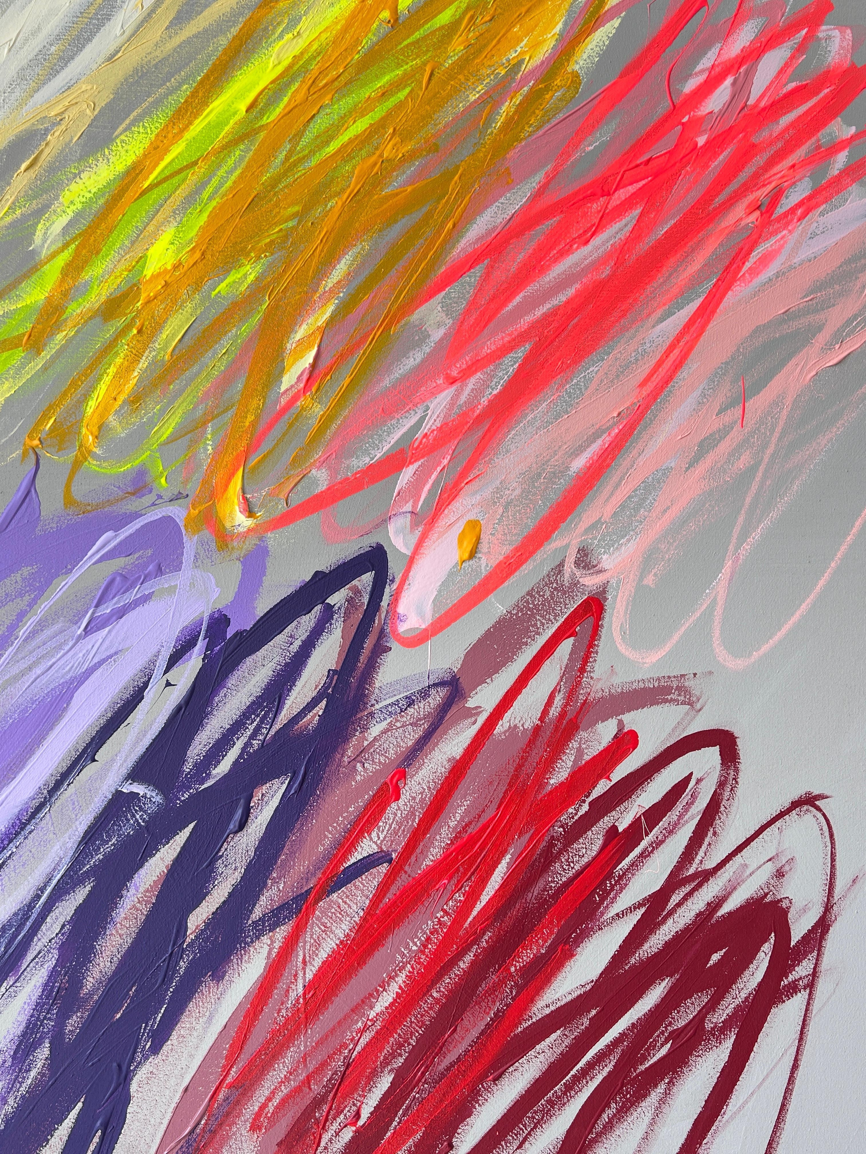 Christina Gschwantner Vivid Gestures – Contemporary Abstract Painting Bright New For Sale 5
