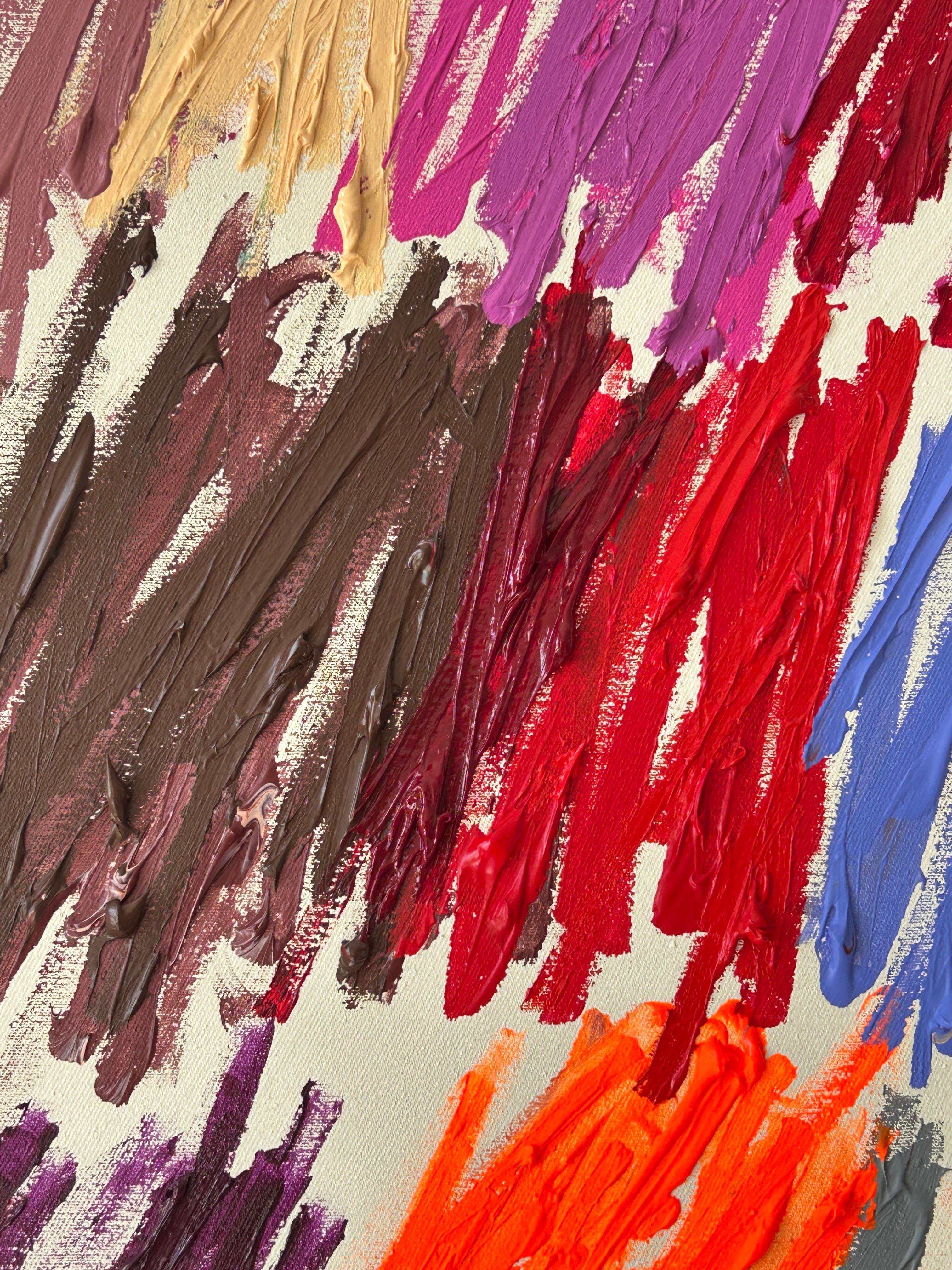 Christina Gschwantner Vivid Gestures – Contemporary Abstract Painting Bright New For Sale 7