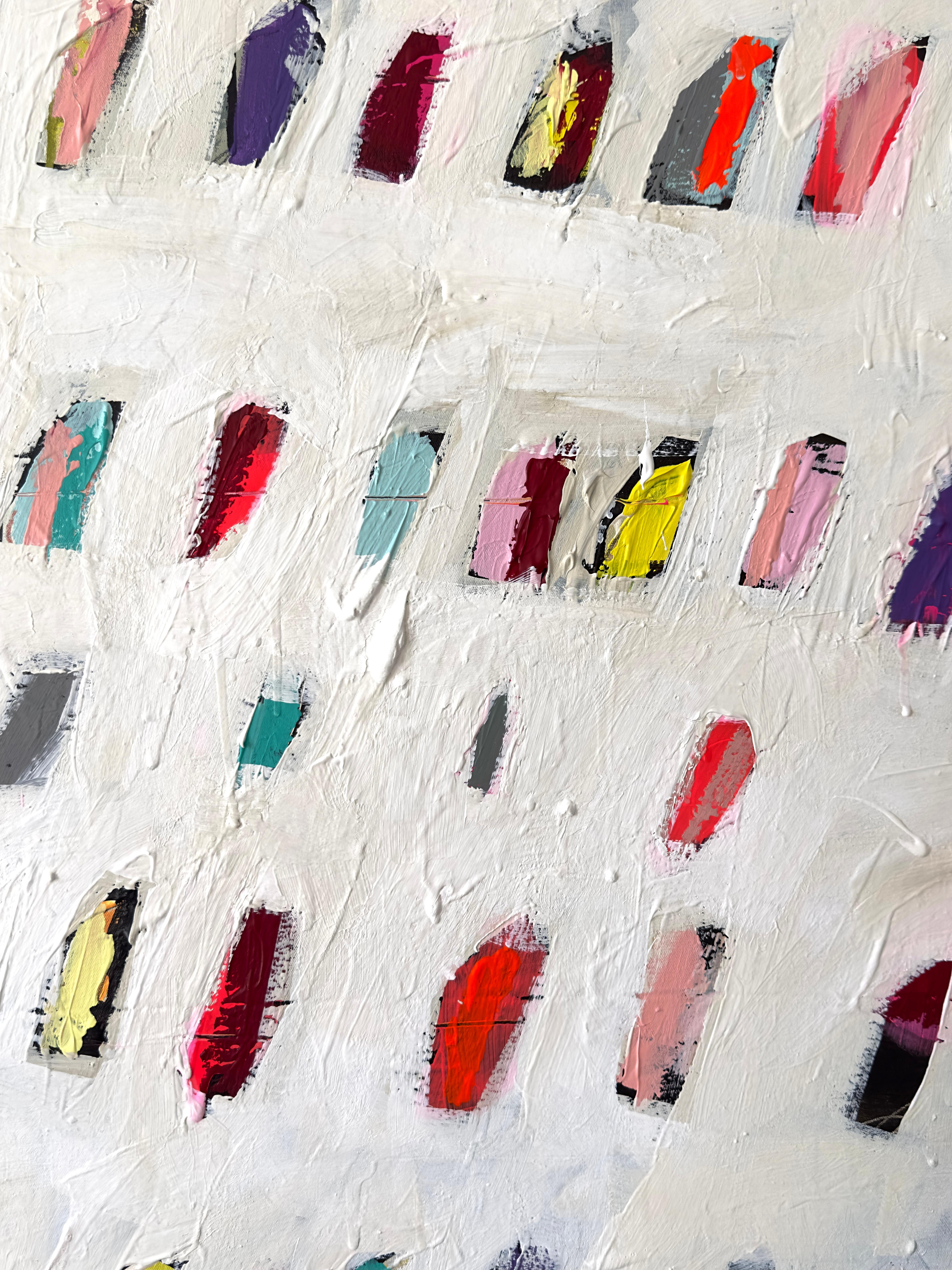 Colorful Abstract Dot Painting VII – Contemporary Mixed Media For Sale 1