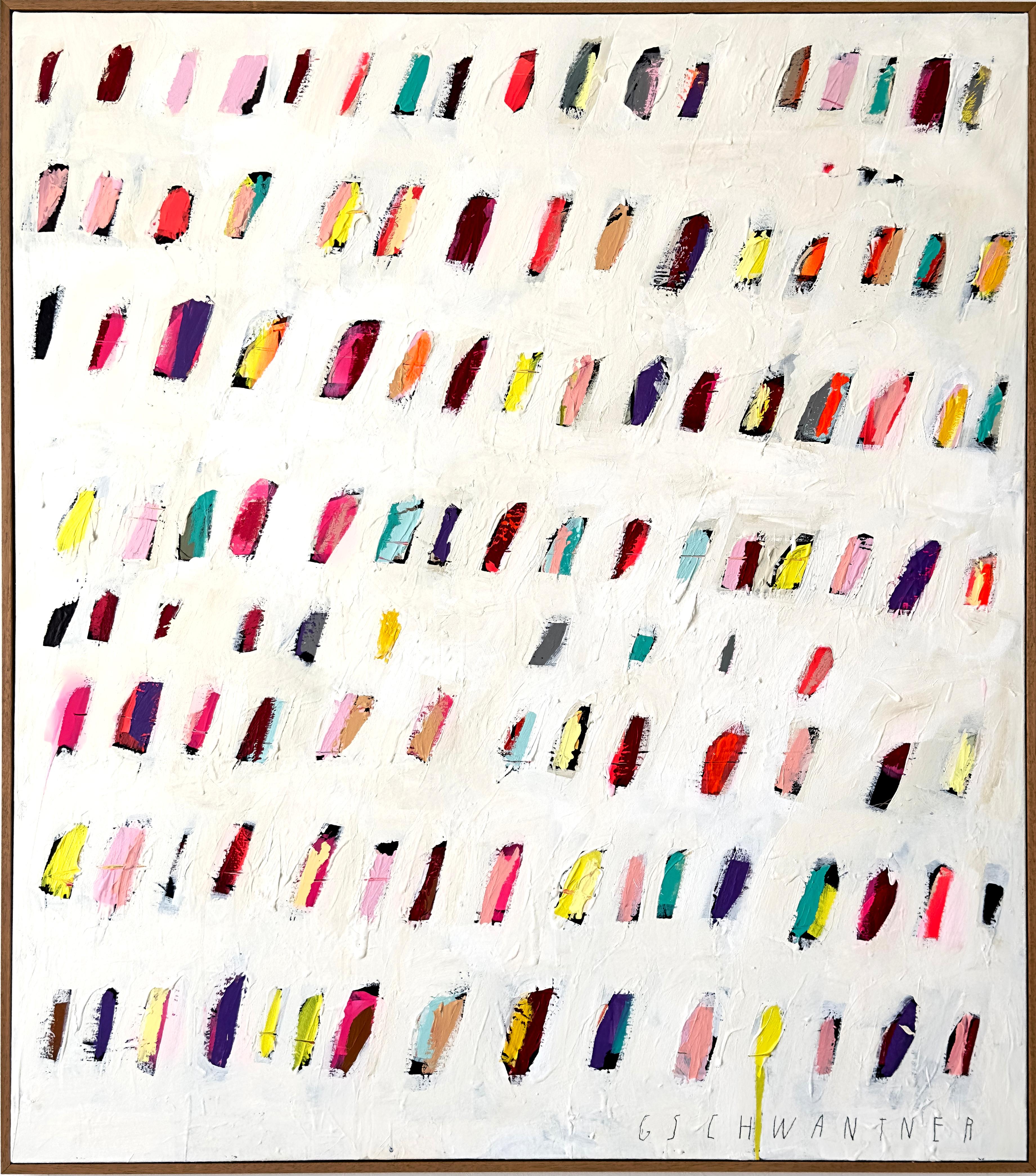  Christina Gschwantner Abstract Painting - Colorful Abstract Dot Painting VII – Contemporary Mixed Media