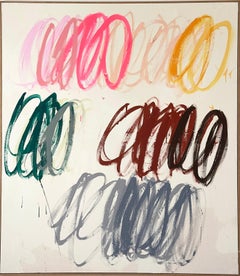 Contemporary Big Abstract Pastel Strokes Colors Artist Christina Gschwantner