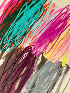 Contemporary Big Abstract Vivid Strokes Colors Künstlerin Christina Gschwantner