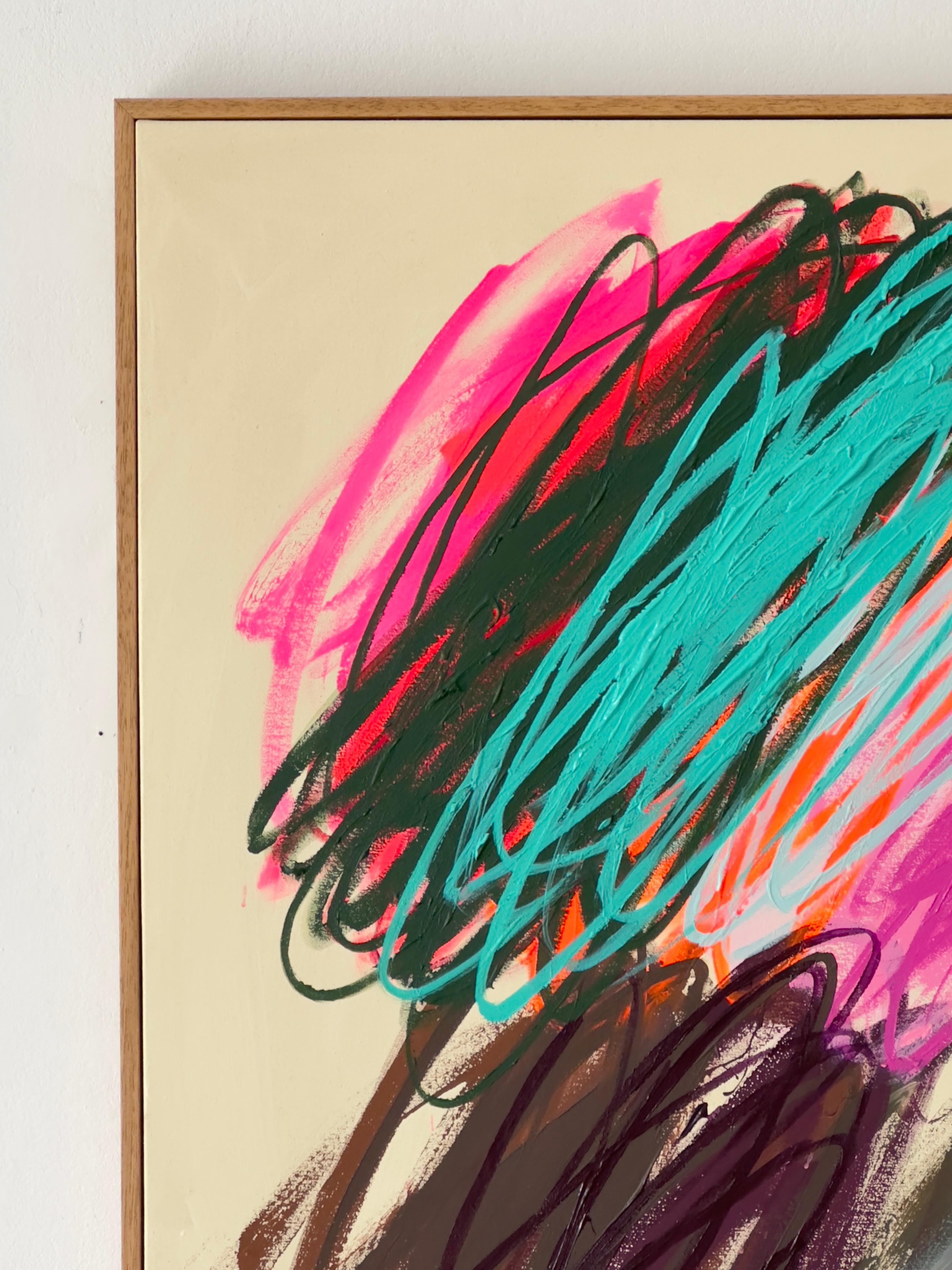 Contemporary Big Abstract Vivid Strokes Colors Artist Christina Gschwantner en vente 2