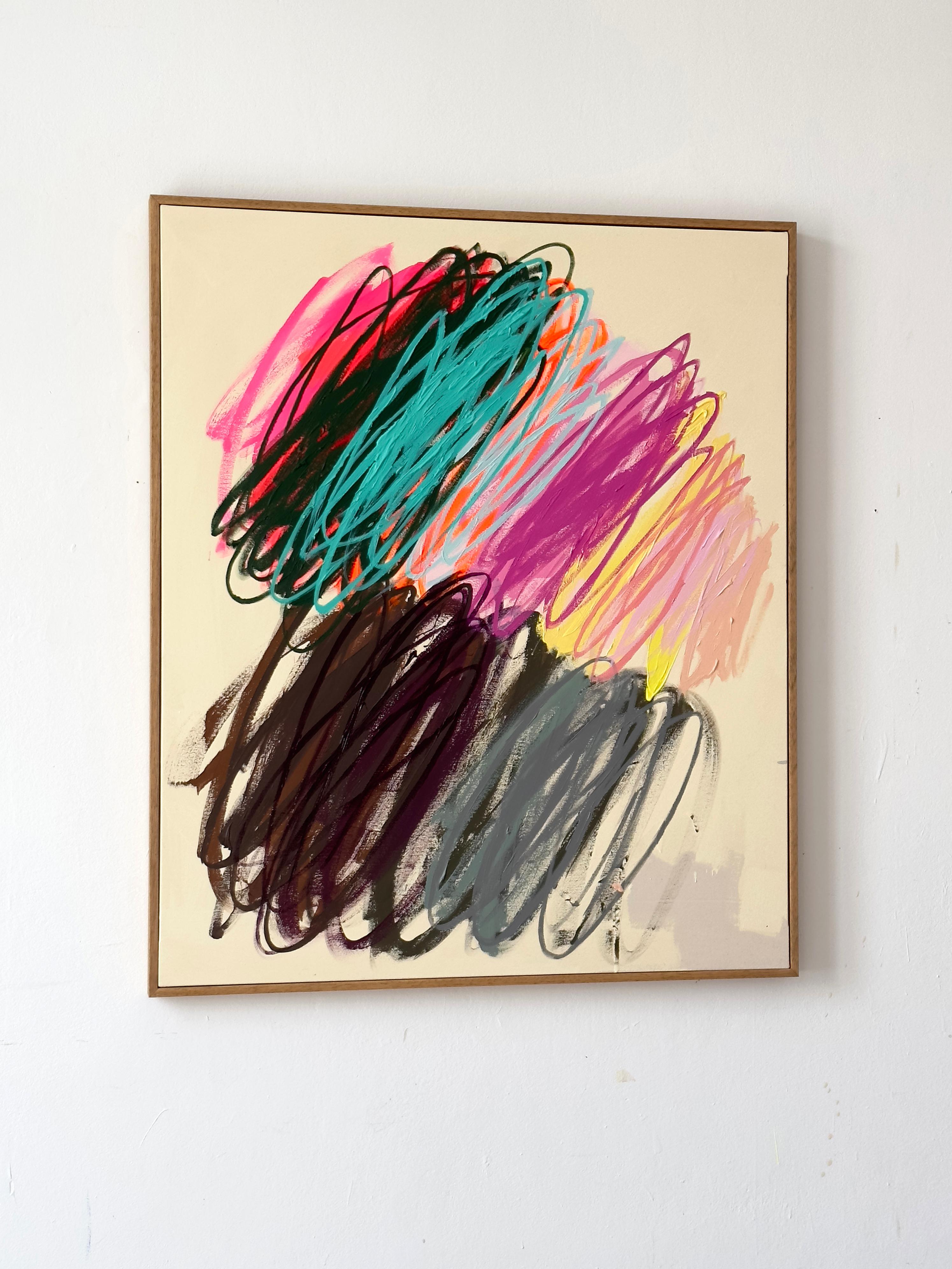 Contemporary Big Abstract Vivid Strokes Colors Artist Christina Gschwantner en vente 4