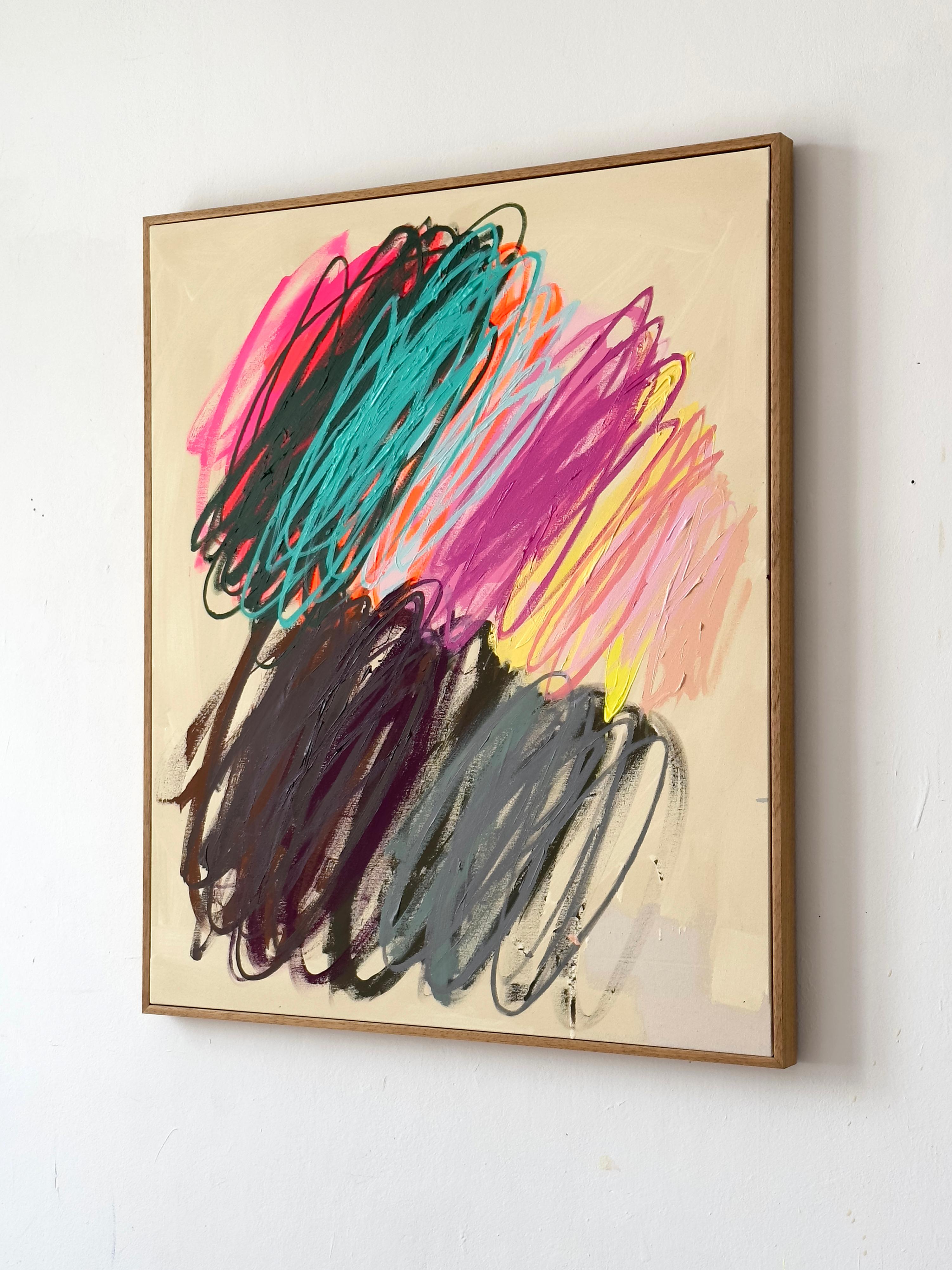 Contemporary Big Abstract Vivid Strokes Colors Artist Christina Gschwantner en vente 5