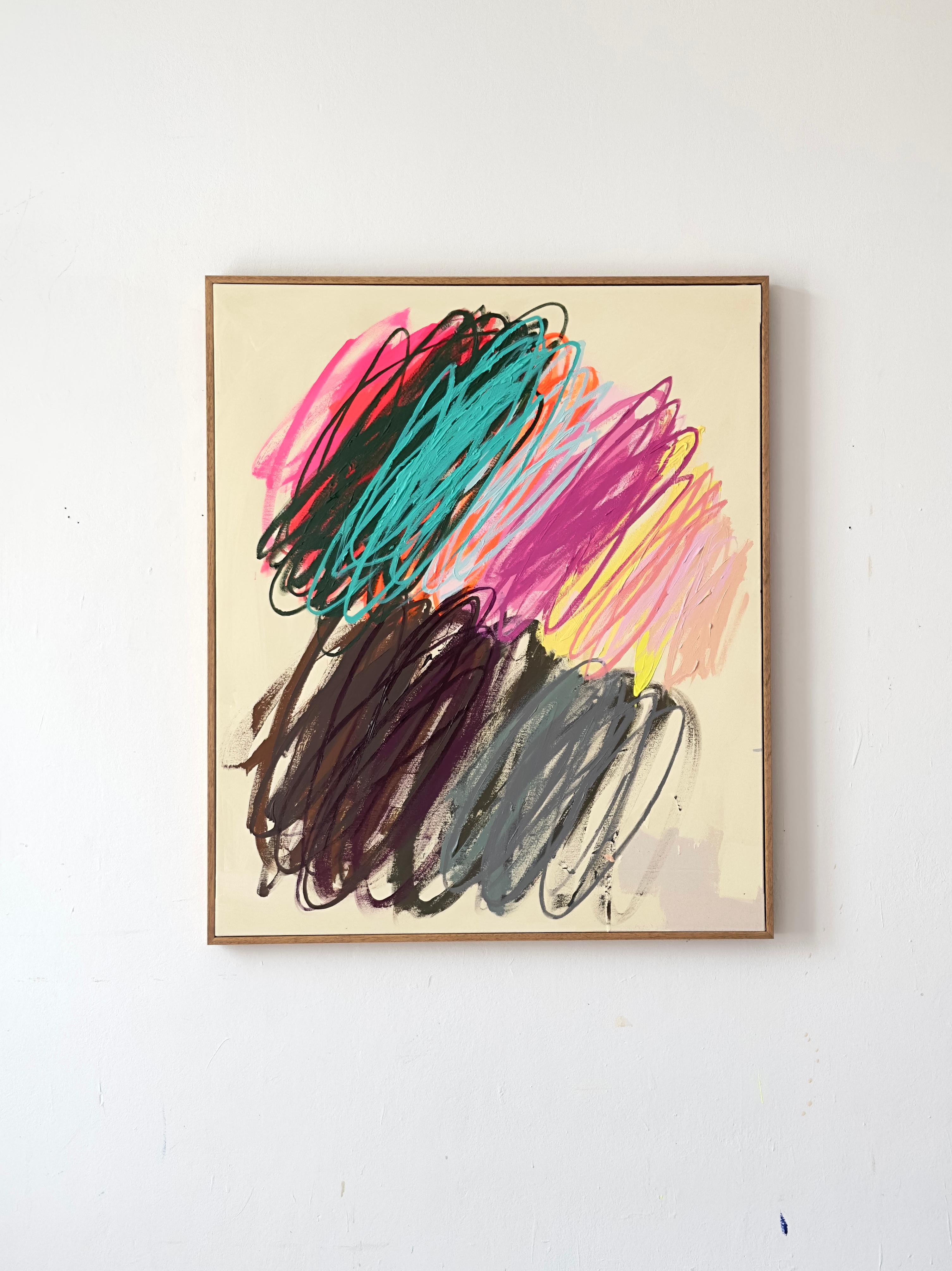 Contemporary Big Abstract Vivid Strokes Colors Artist Christina Gschwantner en vente 6