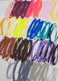 Contemporary Big Motion Abstract Pastel Dots Colors Artist Christina Gschwantner