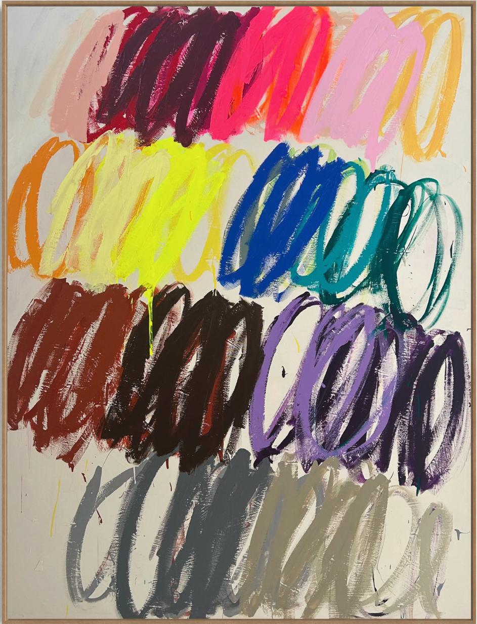 Gran Movimiento Contemporáneo Abstracto Pastel Puntos Colores Artista Christina Gschwantner en venta 3