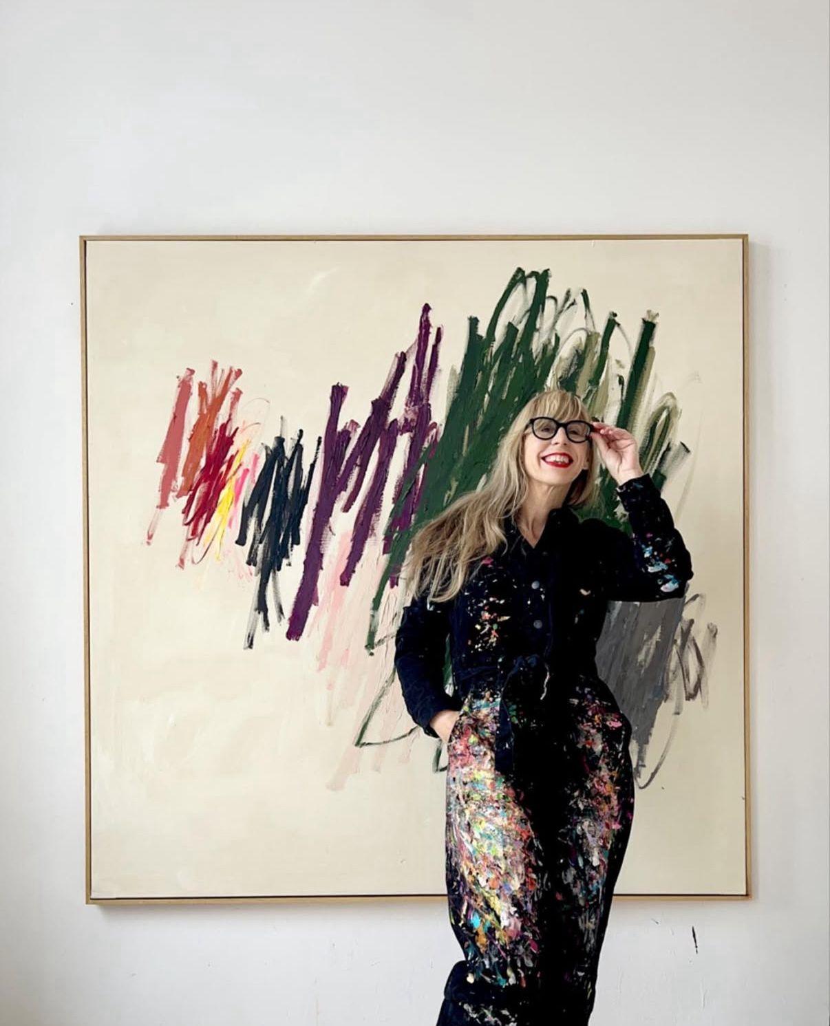 Gran Movimiento Contemporáneo Abstracto Pastel Puntos Colores Artista Christina Gschwantner en venta 7