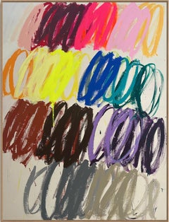 Gran Movimiento Contemporáneo Abstracto Pastel Puntos Colores Artista Christina Gschwantner