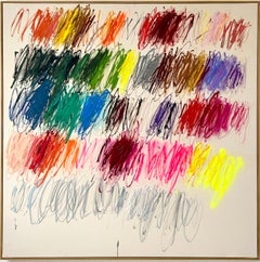 Contemporary Big Raw Abstract Pastel Strokes Colors Artist Christina Gschwantner