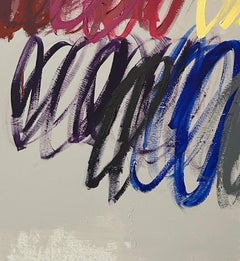 Contemporary Big Size Abstract Pastel Dots Colors Artist Christina Gschwantner