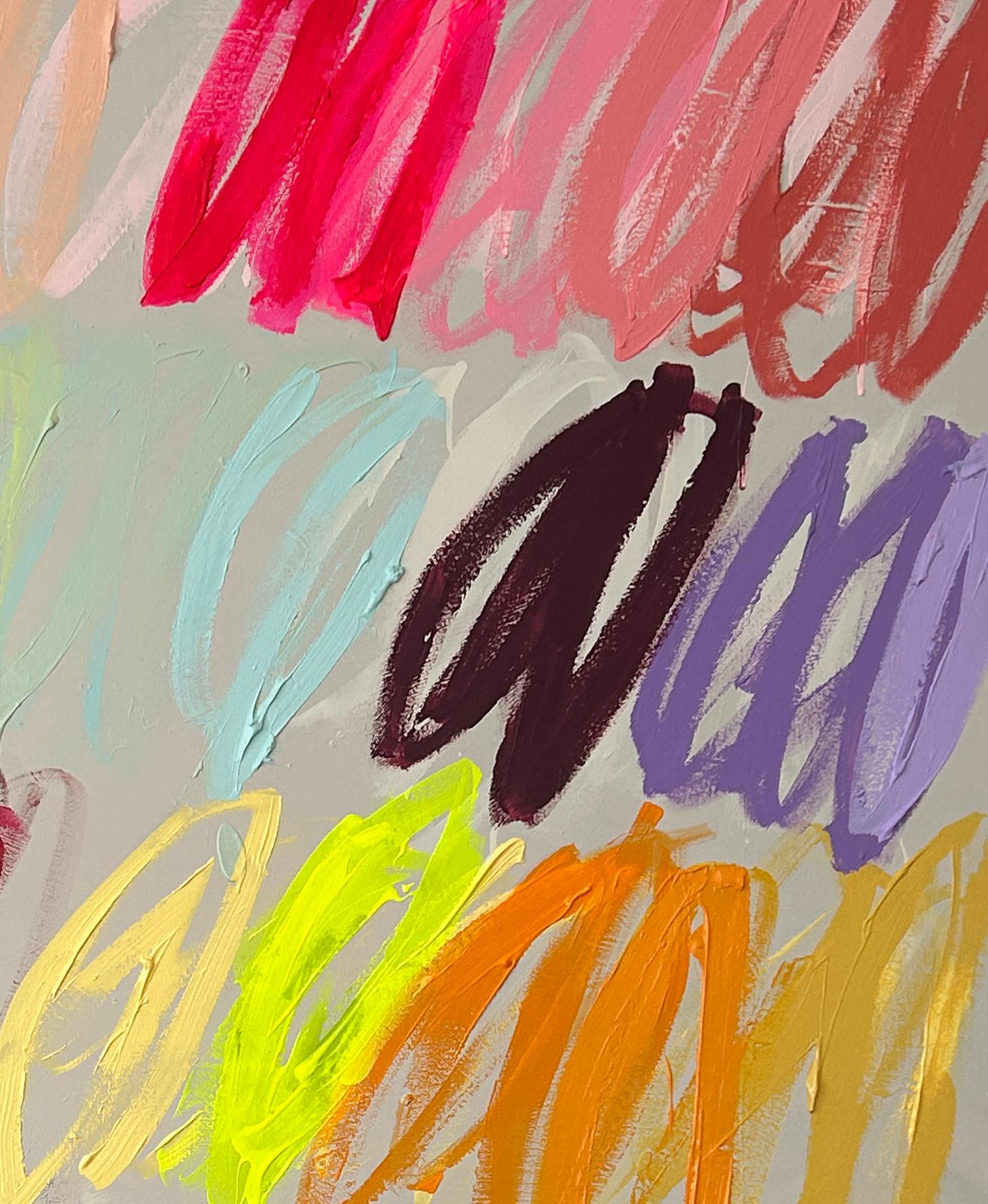 Contemporáneo Tamaño Grande Abstracto Colores Pastel Dots Artista Christina Gschwantner en venta 2
