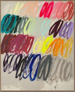 Contemporáneo Tamaño Grande Abstracto Colores Pastel Dots Artista Christina Gschwantner