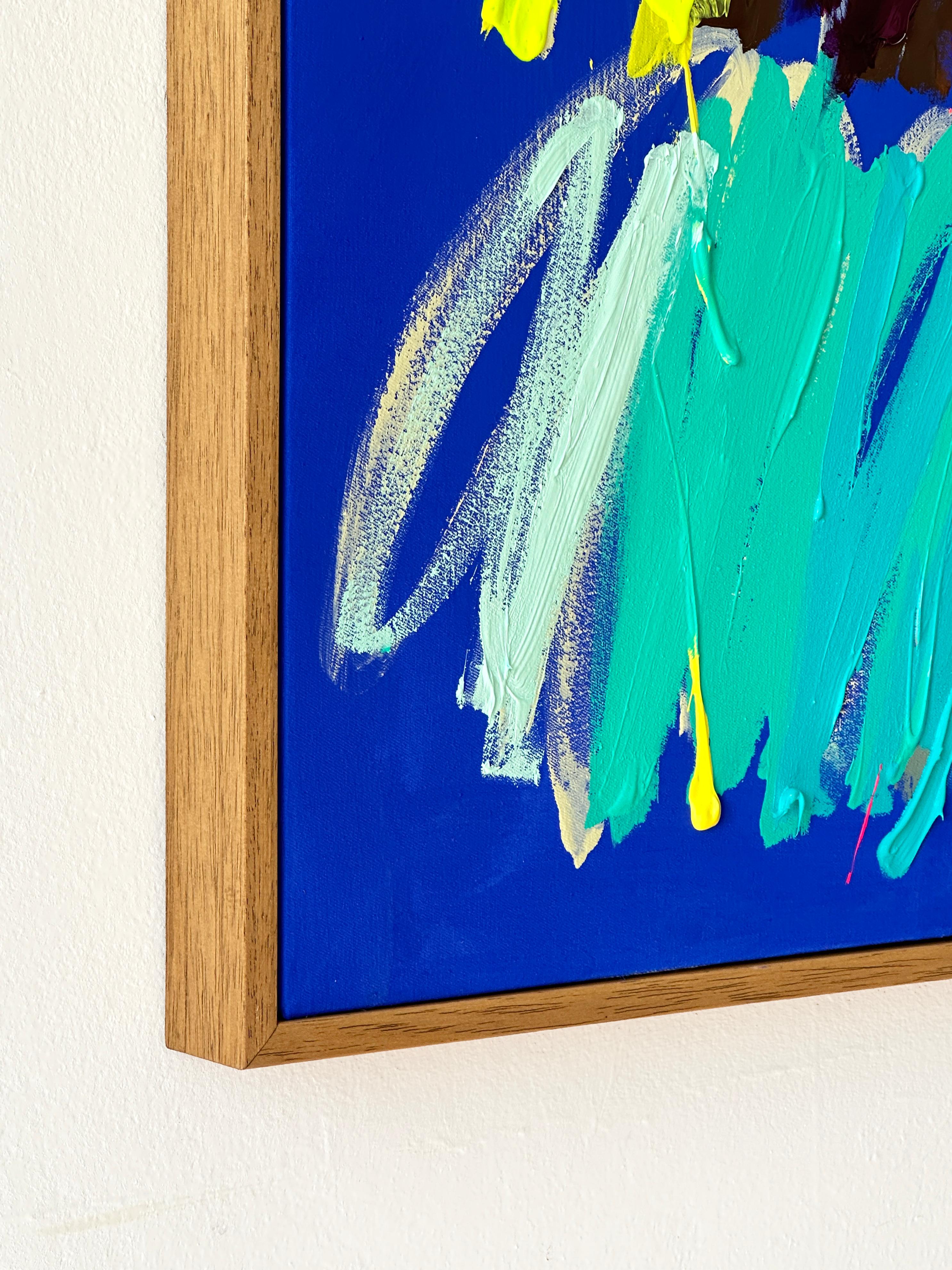 Contemporary Blue Abstract Pastel Dots Colors Artist Christina Gschwantner For Sale 6