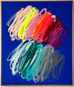 Contemporary Blue New Abstract Gestural Colors Artist Christina Gschwantner