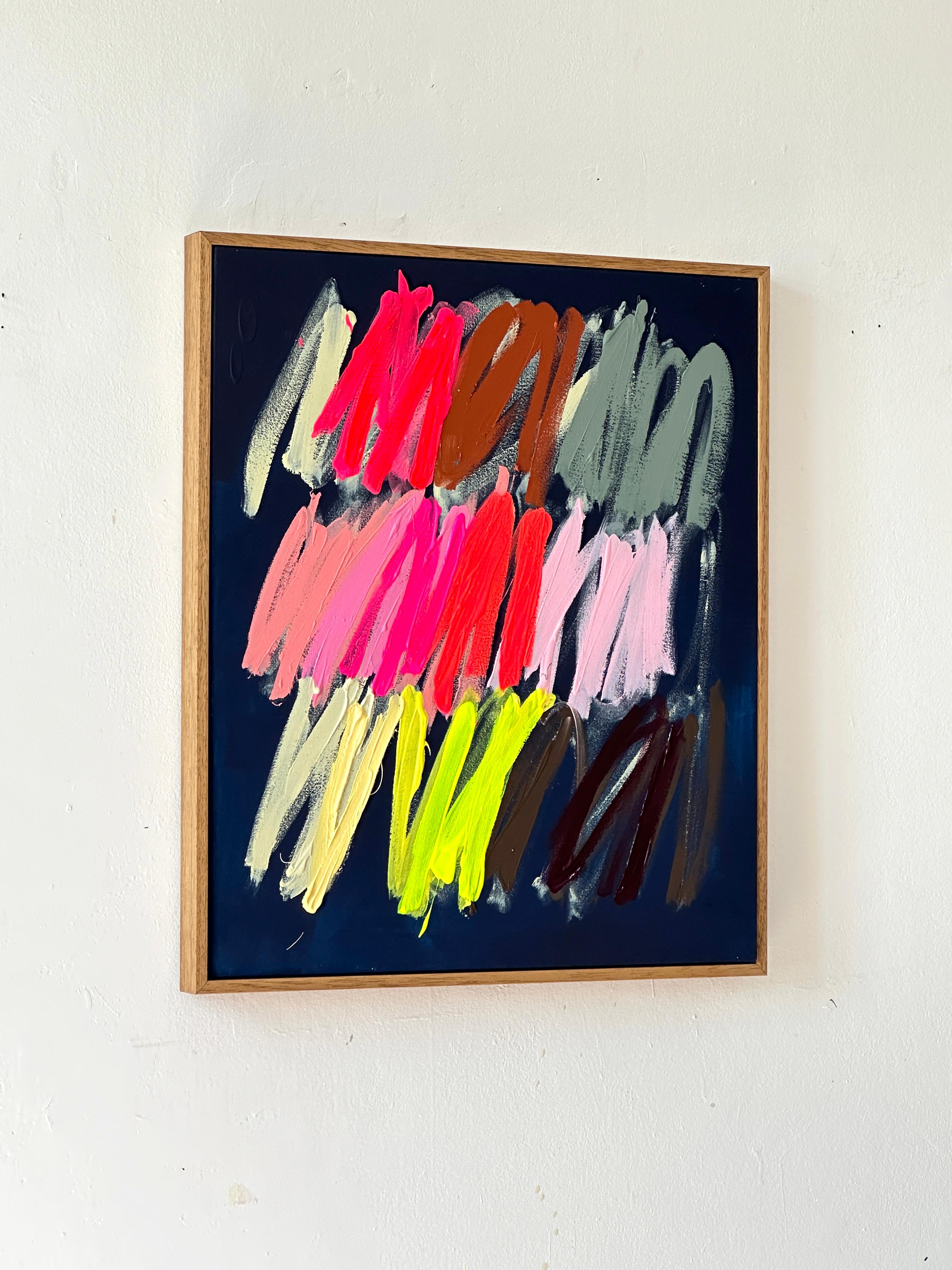 Contemporary Brown Abstrakte Pastellstriche Farben Künstlerin Christina Gschwantner im Angebot 2