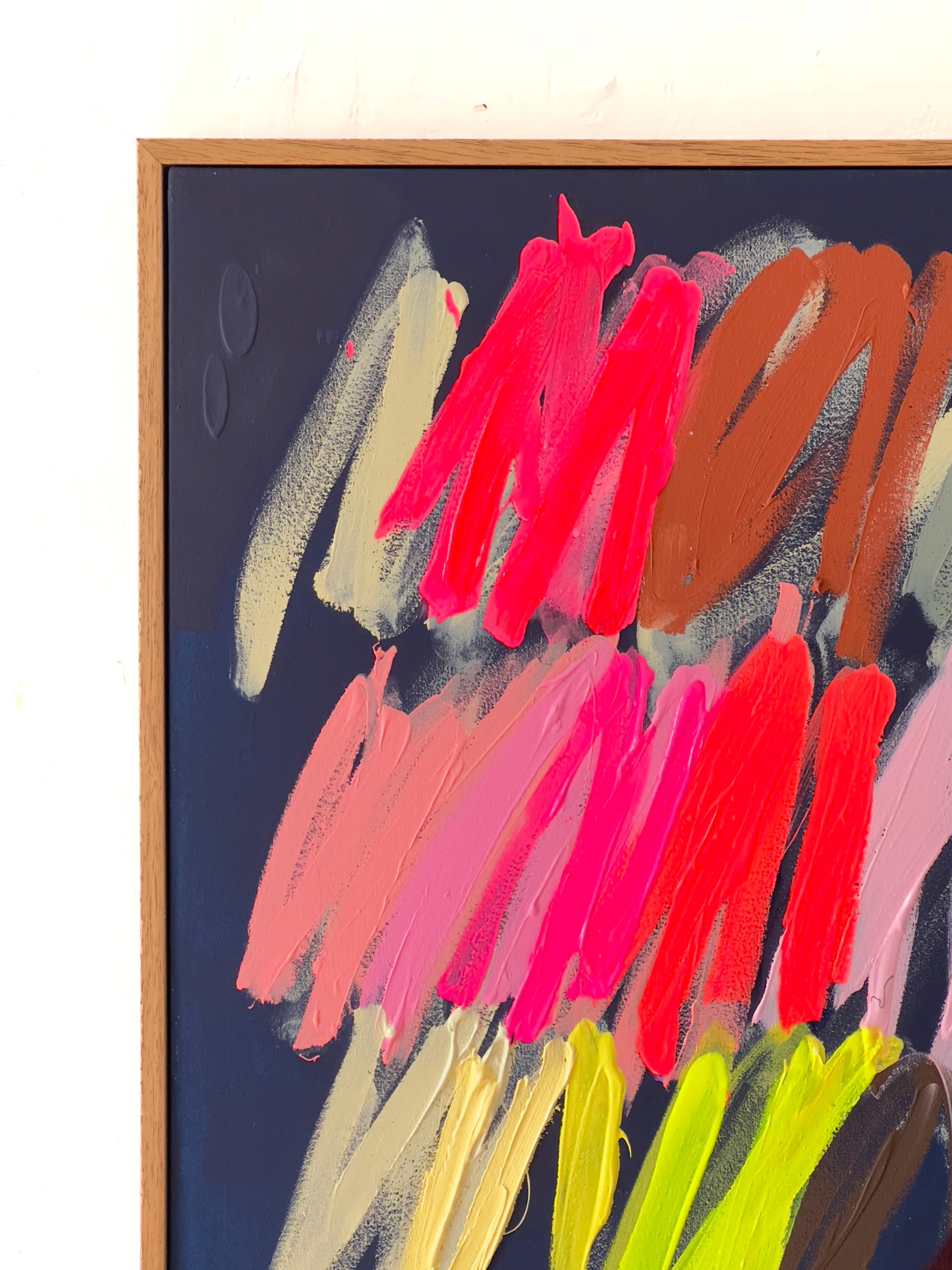 Contemporary Brown Abstrakte Pastellstriche Farben Künstlerin Christina Gschwantner im Angebot 4