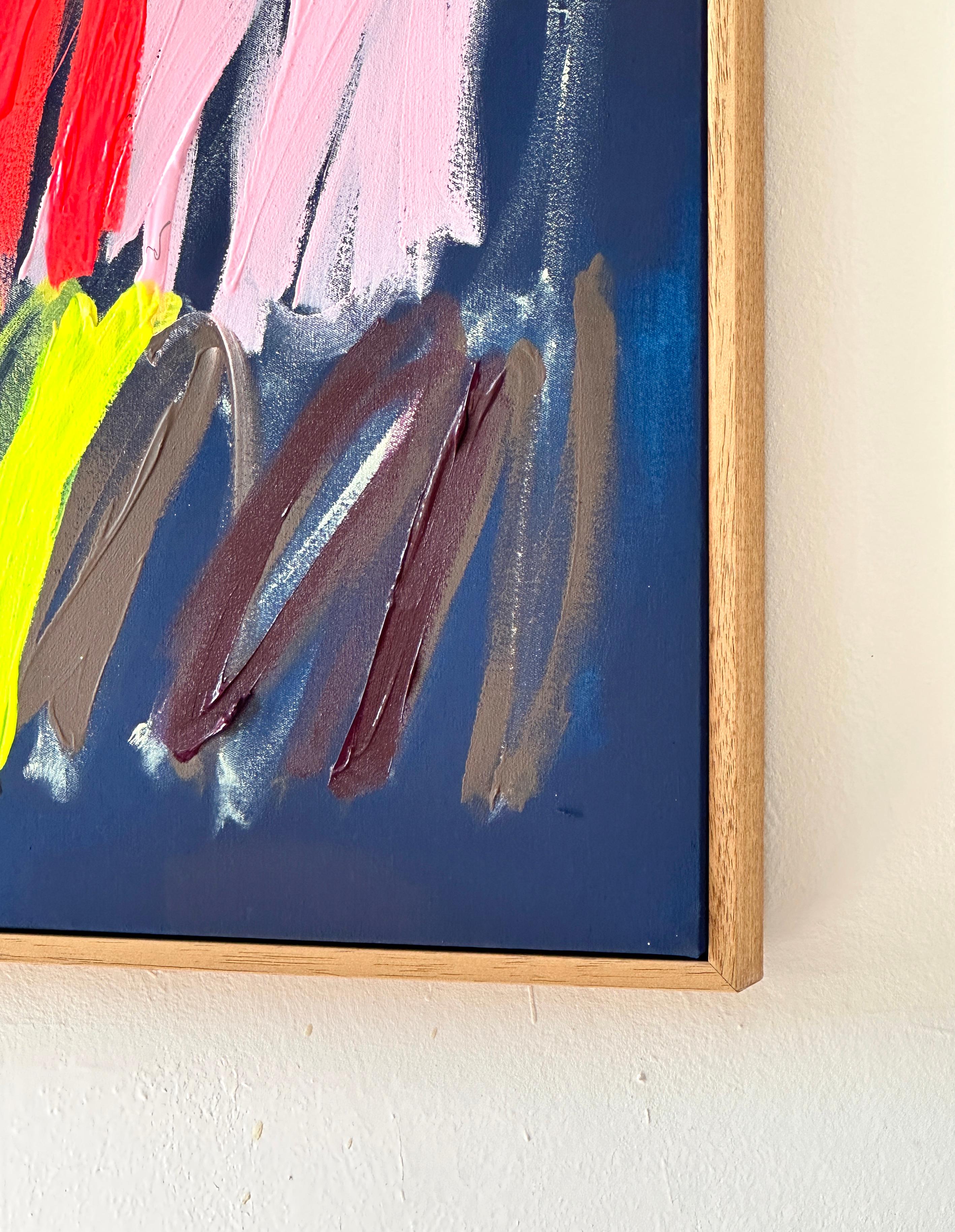 Contemporary Brown Abstrakte Pastellstriche Farben Künstlerin Christina Gschwantner im Angebot 5