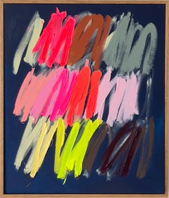 Contemporary Brown Abstract Pastel Strokes Colors Artist Christina Gschwantner