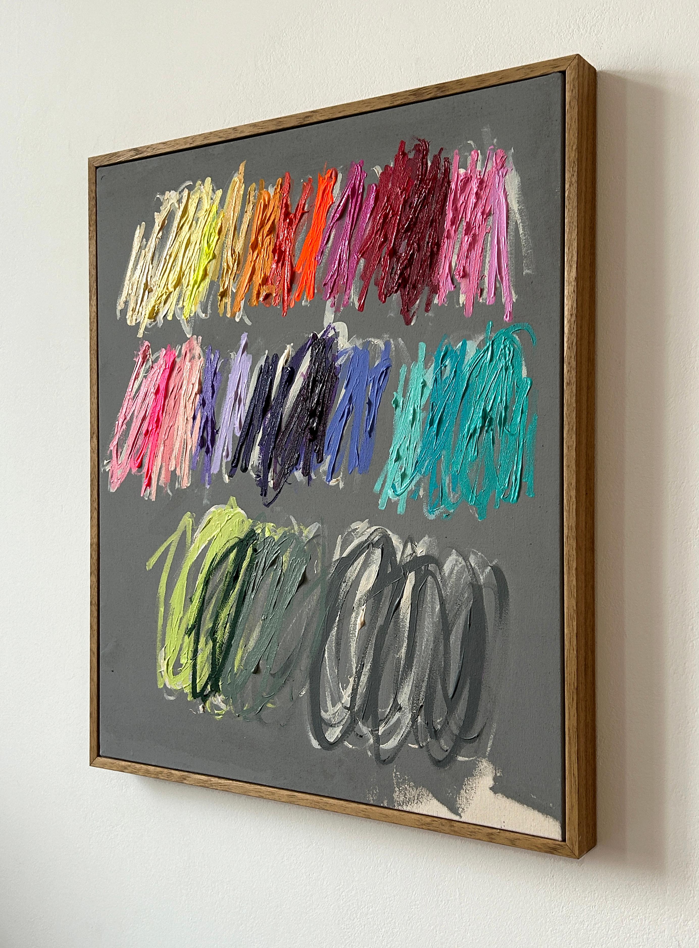 Contemporaneo Grigio New Abstract Dots Colors Artista Christina Gschwantner in vendita 4