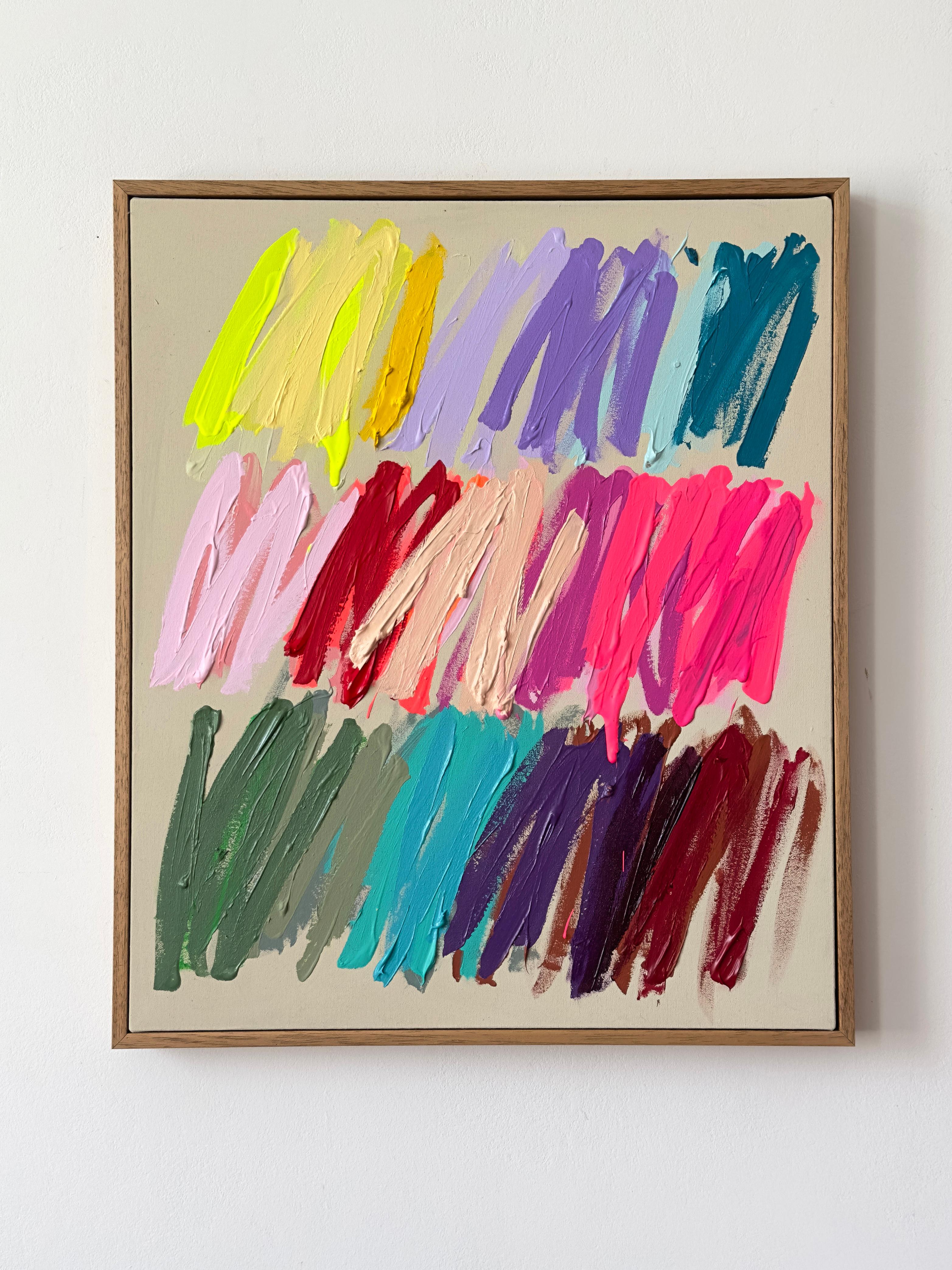 Contemporary Happy Abstract Pastel Strokes Colors Artist Christina Gschwantner For Sale 3